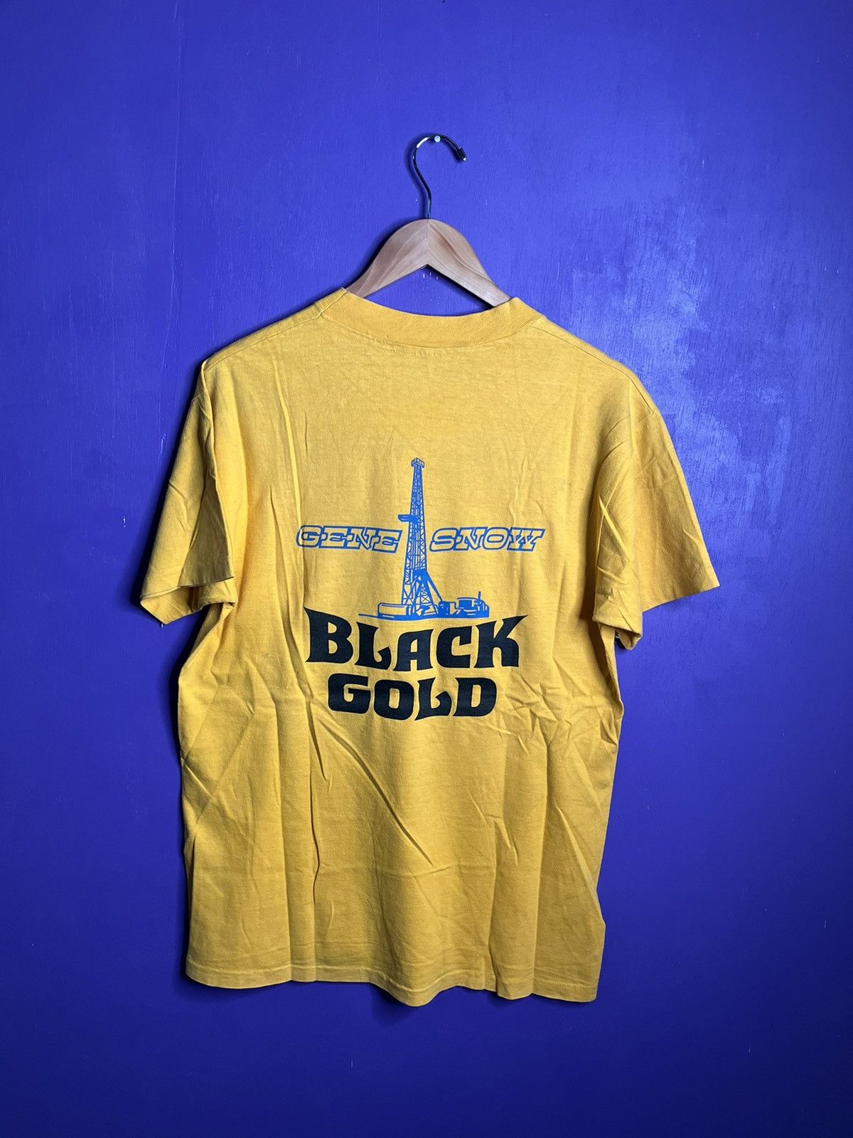 NASCAR × Vintage Vintage 80s Gene snow black gold drag racing t-shirt Size US L / EU 52-54 / 3 - 2 Thumbnail
