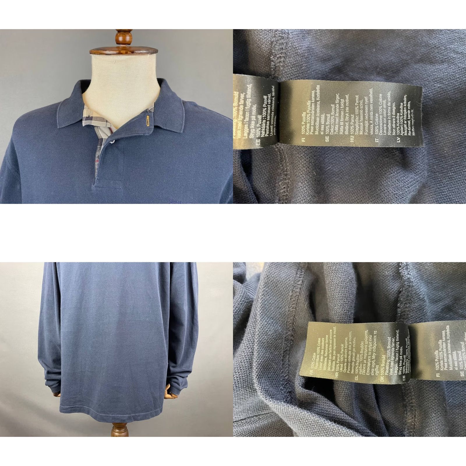 Barbour Barbour Sweatshirt Barbour 2XL Blue Cotton Long Sleeve Collared Pullover Mens Sweatshirt Winter Classic Outdoor Size US XXL / EU 58 / 5 - 8 Thumbnail