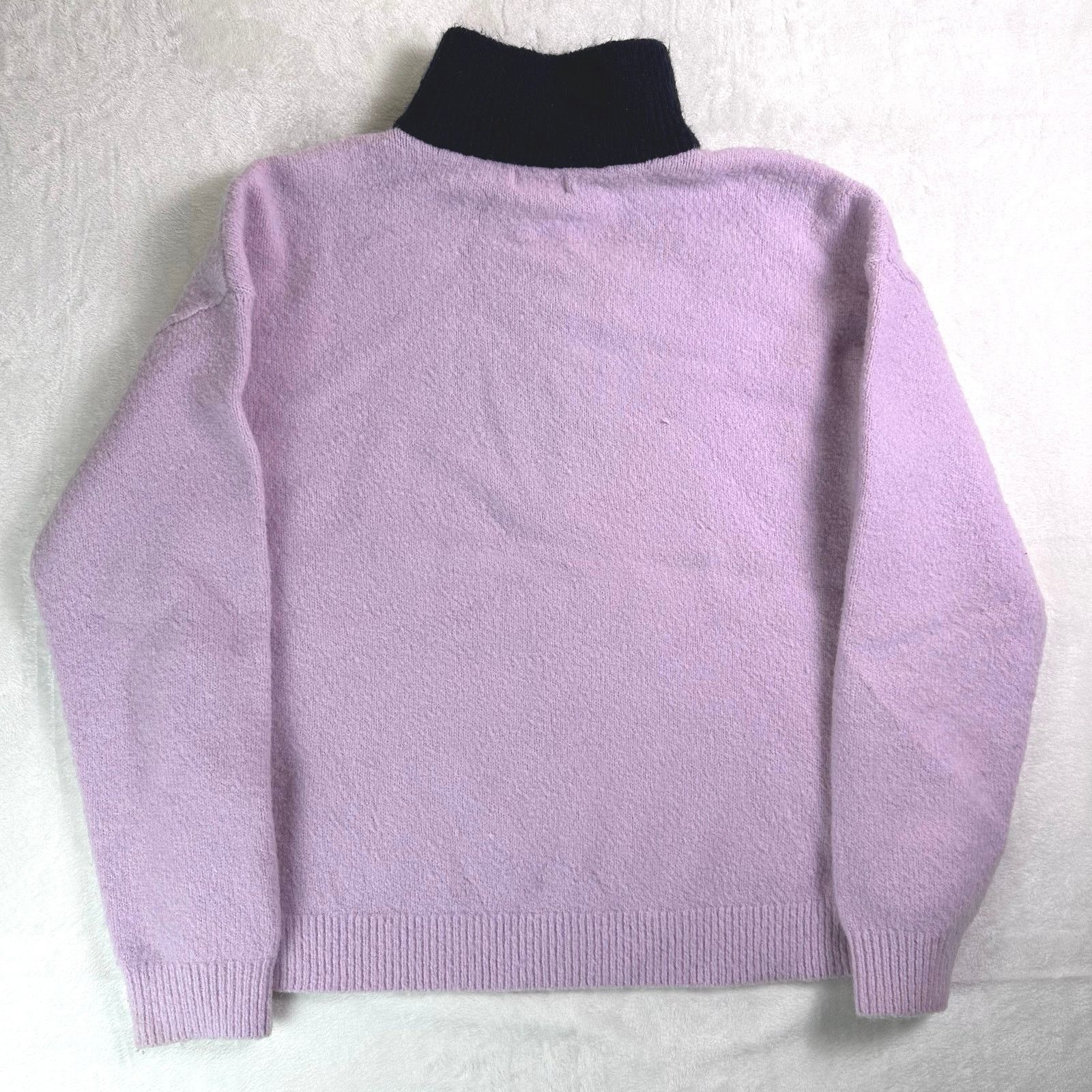 Other LPA Lilac Navy Color Block Half-Zip Collared Sweater Size S Size S / US 4 / IT 40 - 6 Thumbnail