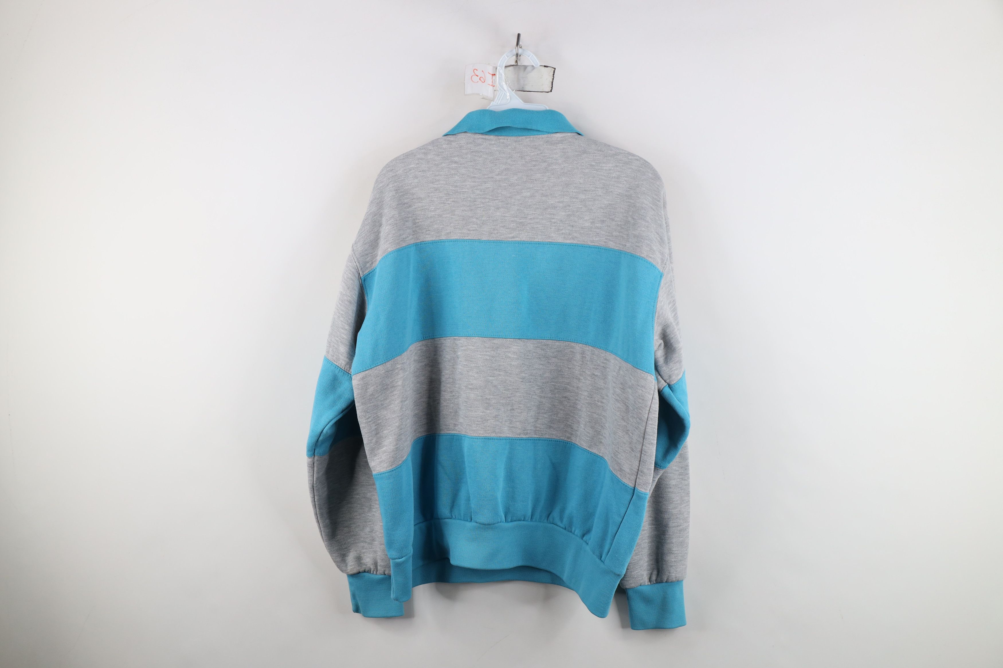 Vintage Vintage 90s Streetwear Block Collared Pullover Sweatshirt Size XL / US 12-14 / IT 48-50 - 13 Thumbnail