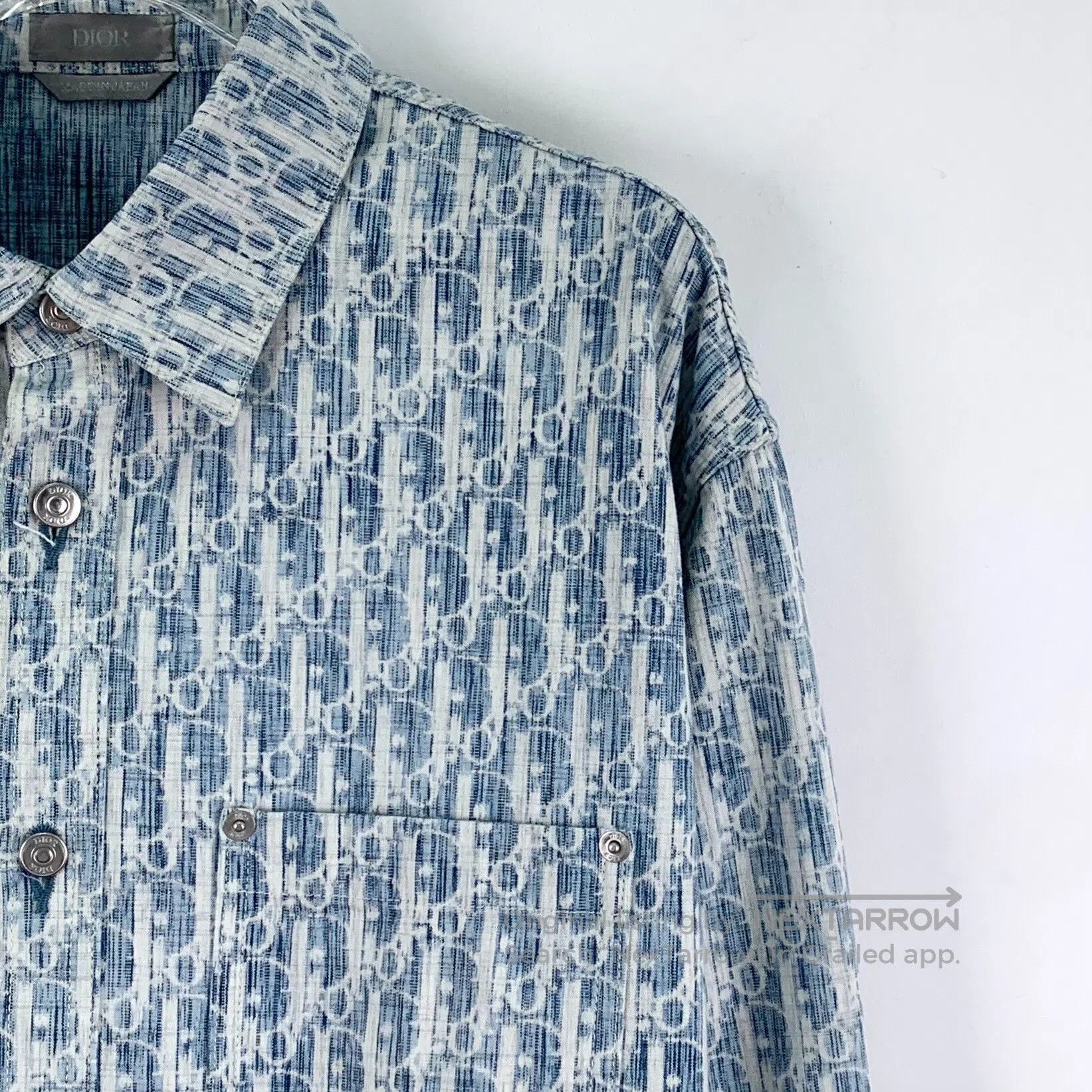 Dior Dior Dark Blue Logo Jacquard Full Print Cotton Collar Sing Size XS / US 0-2 / IT 36-38 - 3 Thumbnail
