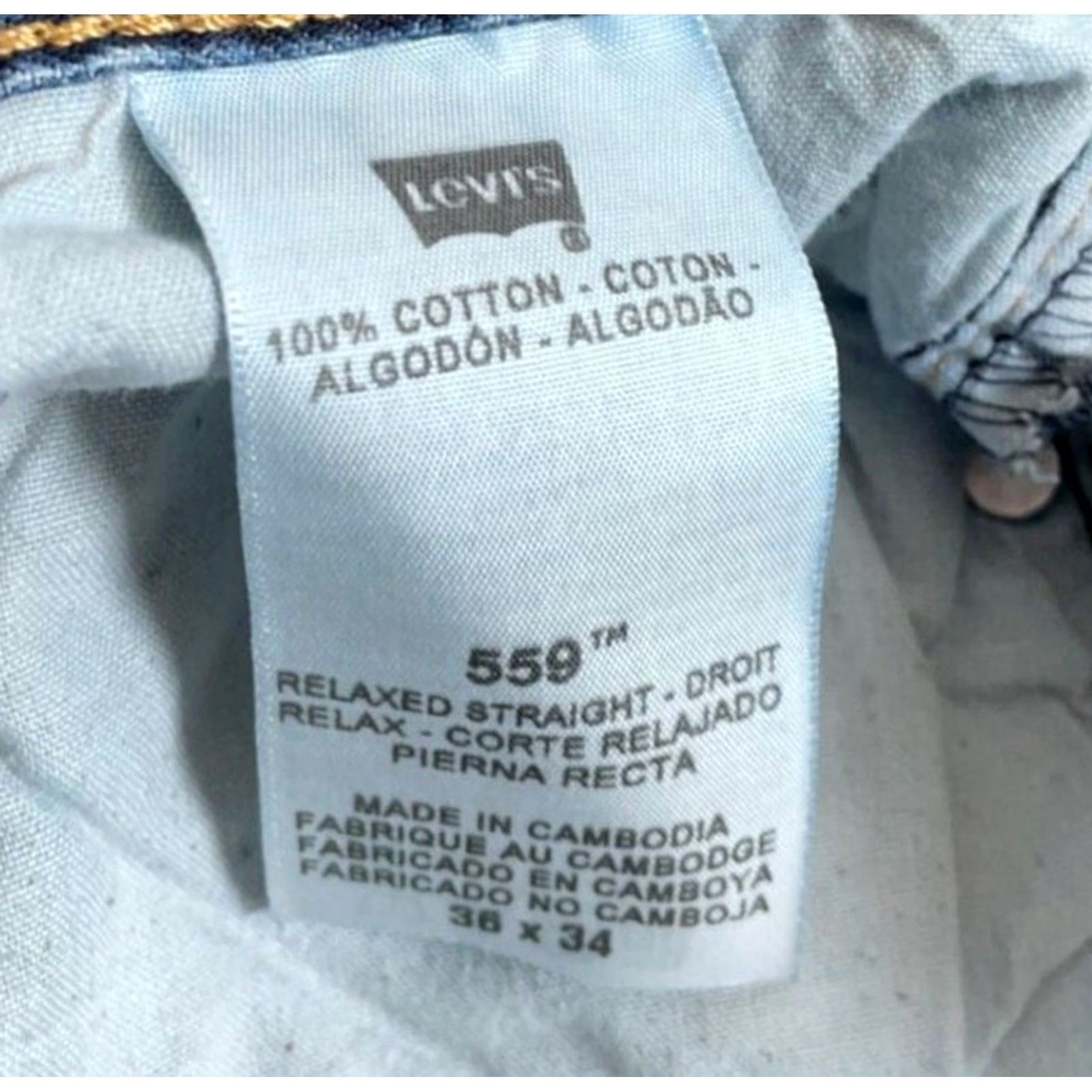 Levi's Levi's 559 Relaxed Straight Jeans Men 36 x 31 Blue Distressed Denim Size US 36 / EU 52 - 4 Thumbnail