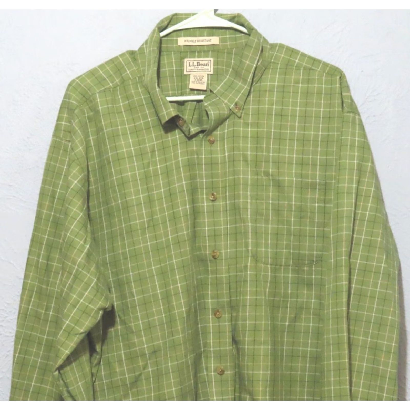Vintage LL Bean Shirt Men 2XL Regular Green Gingham Check Long Sleeve Button-Down Wrinkle-Resistant Knit Cotton Casual Workwear MPN 0-KHH5 Size US XXL / EU 58 / 5 - 3 Thumbnail