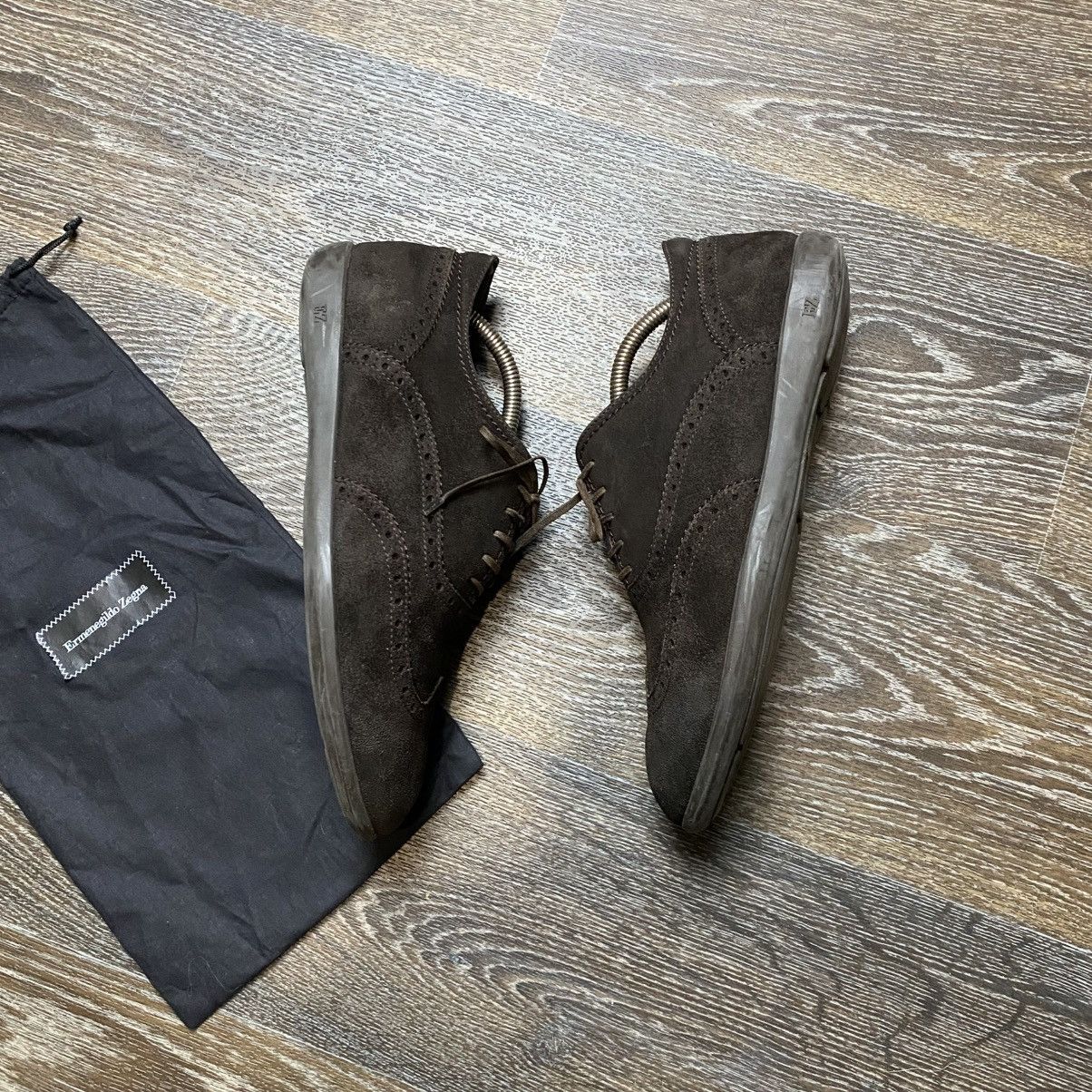 Ermenegildo Zegna Ermenegildo Zegna Men’s Suede Brogue Sneakers Size 42/43 Size US 9.5 / EU 42-43 - 3 Thumbnail