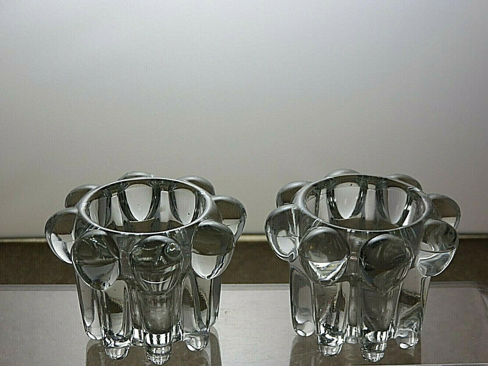 The Unbranded Brand Vintage Glass Set Of 2 Candle Holders 2 1/4" Size ONE SIZE - 2 Thumbnail