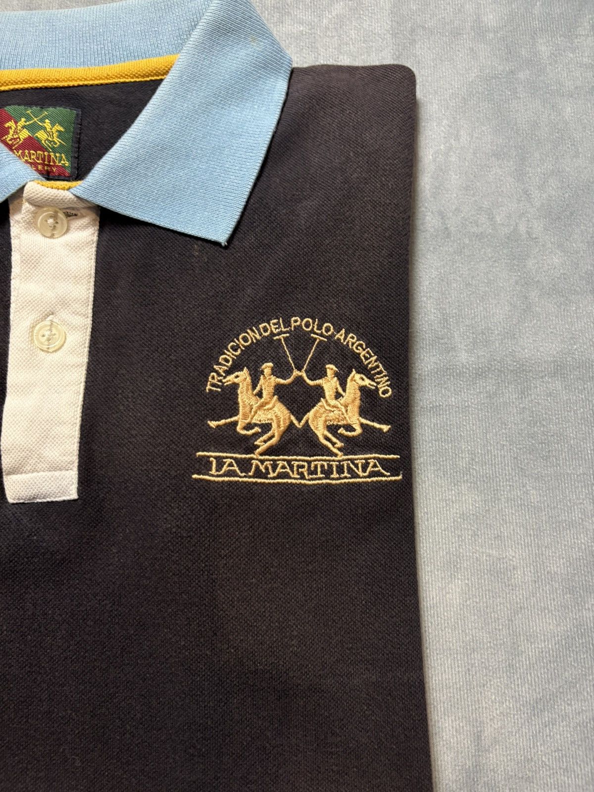La Martina × Vintage La Martina Embroidered Polo Shirt Black Blue Collar Size M Size US M / EU 48-50 / 2 - 2 Thumbnail