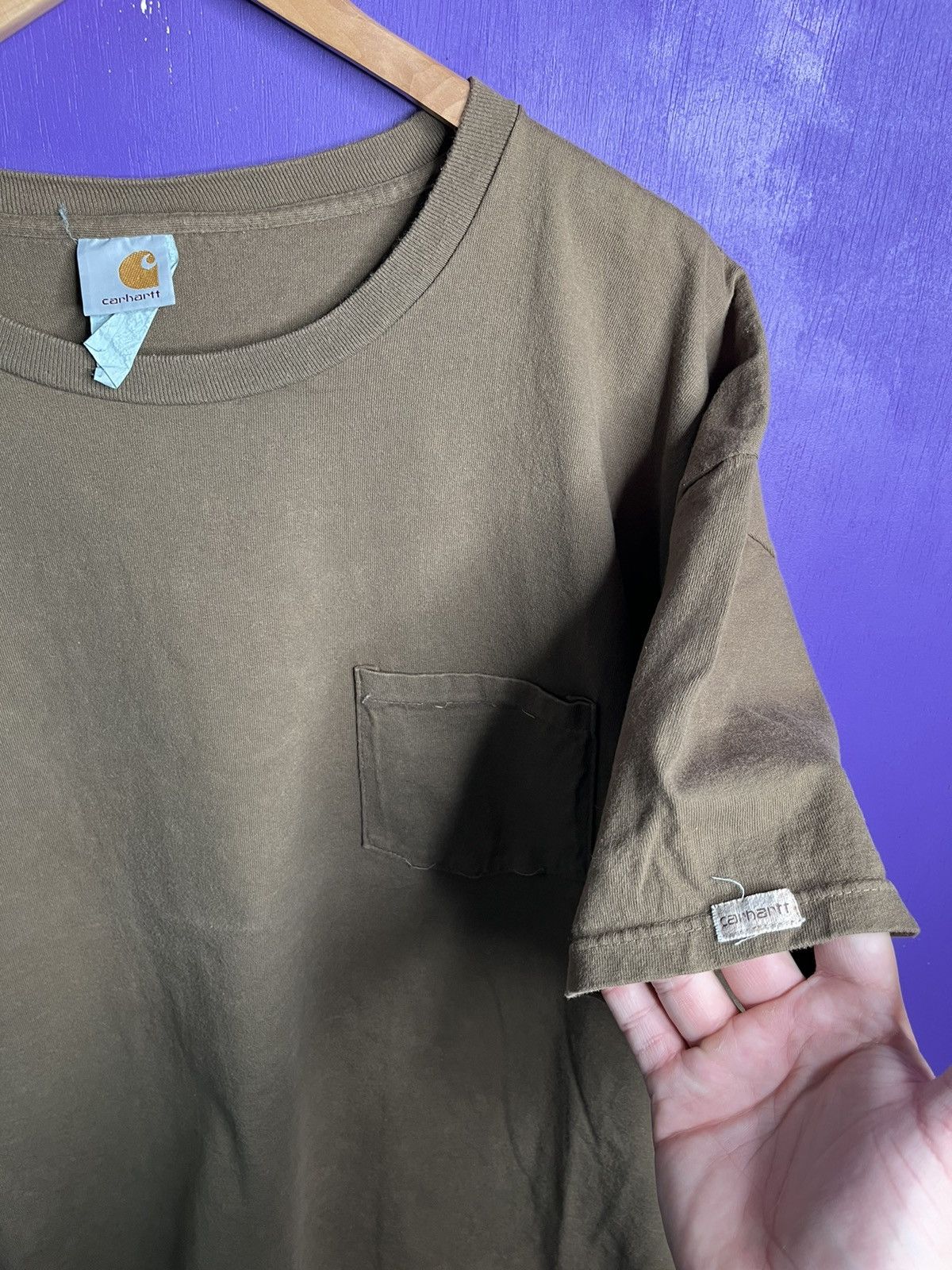 Carhartt × Vintage Vintage 90s Carhartt essential faded pocket tee Size US XXL / EU 58 / 5 - 3 Thumbnail