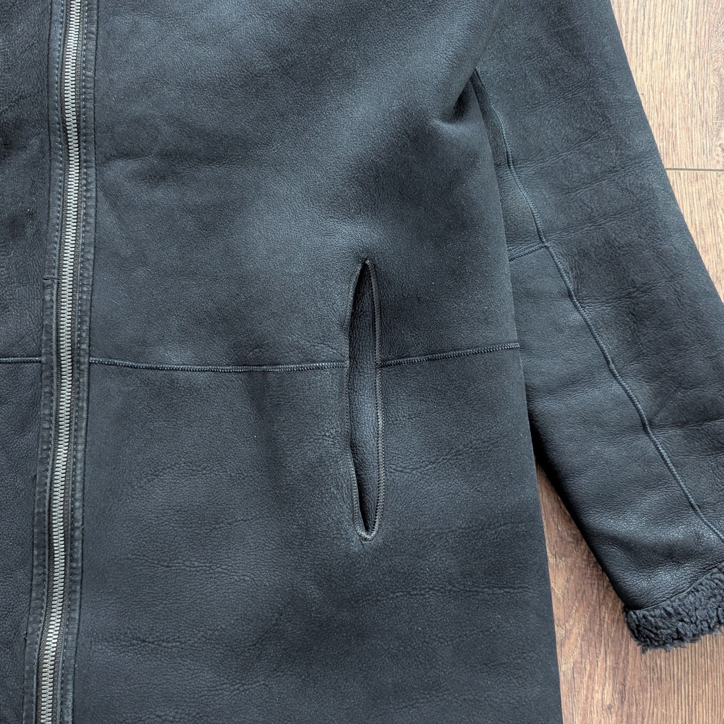 Leather VSP Women's Double Sided 100% Lamb Shearling Hooded Zip Coat Size L / US 10 / IT 46 - 6 Thumbnail