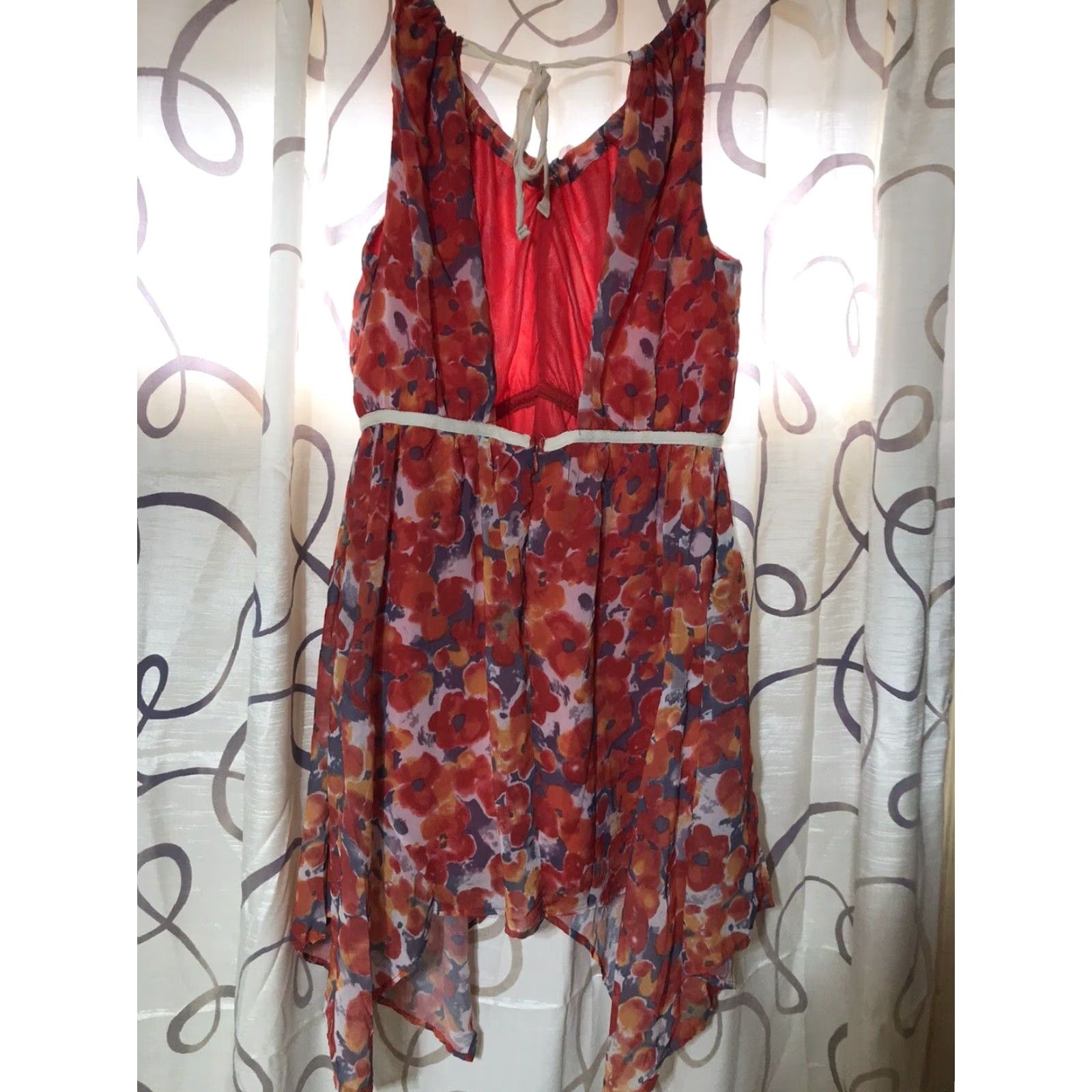 Vintage Ya L.A. Silk. Blend Floral Boho Backless Strappy Tie Dress Womens Size L Size L / US 10 / IT 46 - 2 Thumbnail