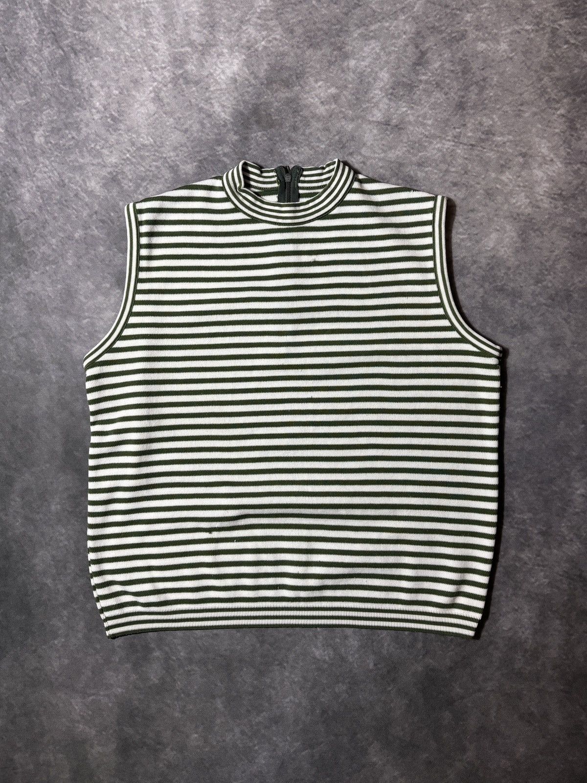 Vintage Handmade Vintage Sleeveless Sweater Striped Tank Top Zip 80s Size M / US 6-8 / IT 42-44 - 1 Thumbnail