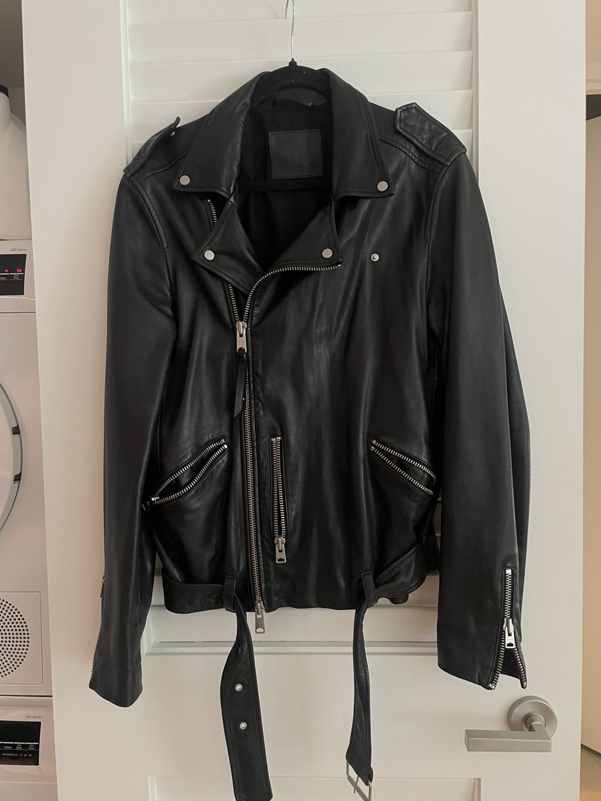 Allsaints AllSaints Asymmetric Zip Leather Biker Jacket Size US M / EU 48-50 / 2 - 1 Thumbnail