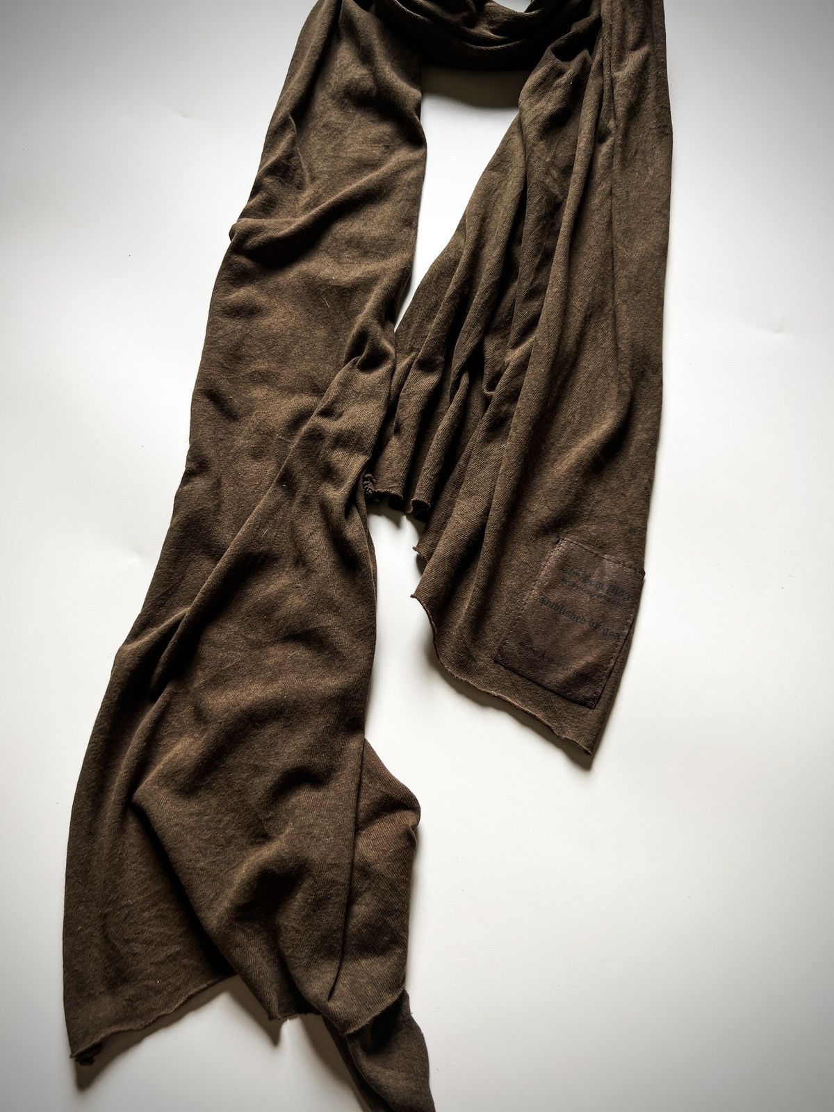 Japanese Brand Goa Raw-Edge Distressed Earth Brown Oversized Scarf 00s vkei Size ONE SIZE - 2 Thumbnail