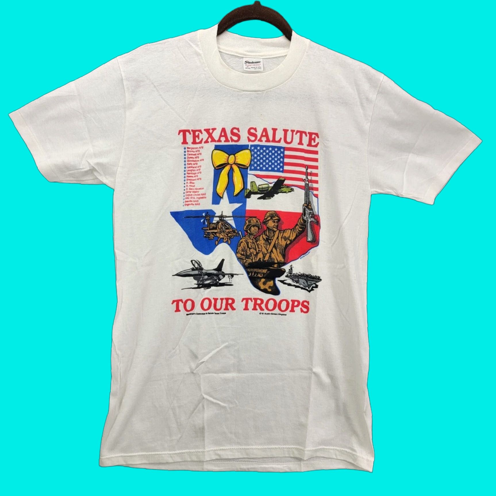 Vintage Vintage Texas Salute To Our Troops Military Army Tee Shirt M White Nike Shirt Size US M / EU 48-50 / 2 - 1 Thumbnail