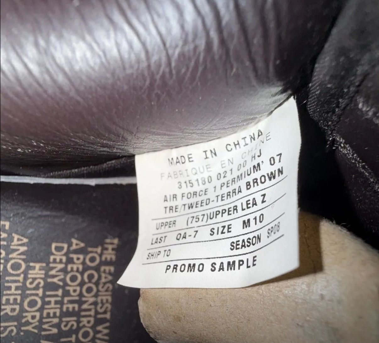 Nike 1/50 Promo Sample Special Box 2008 Nike Air Force 1 BHM Size US 10 / EU 43 - 7 Thumbnail