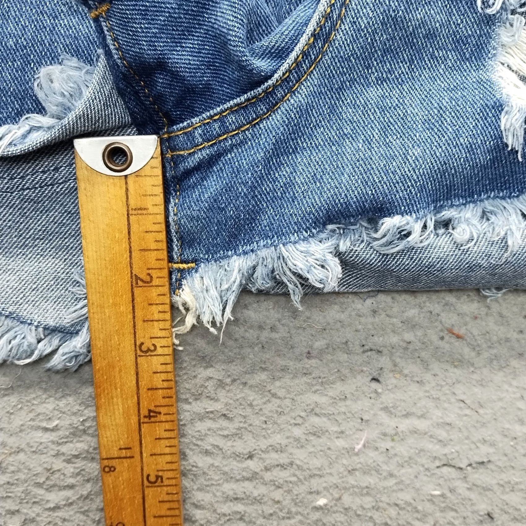 Denime P.S. Erin Wasson Womens Navy Denim Shorts 27 Distressed Frayed Hem 5-Pocket Pocket Belt Loop Cotton Casual Size 27" / US 4 / IT 40 - 8 Thumbnail