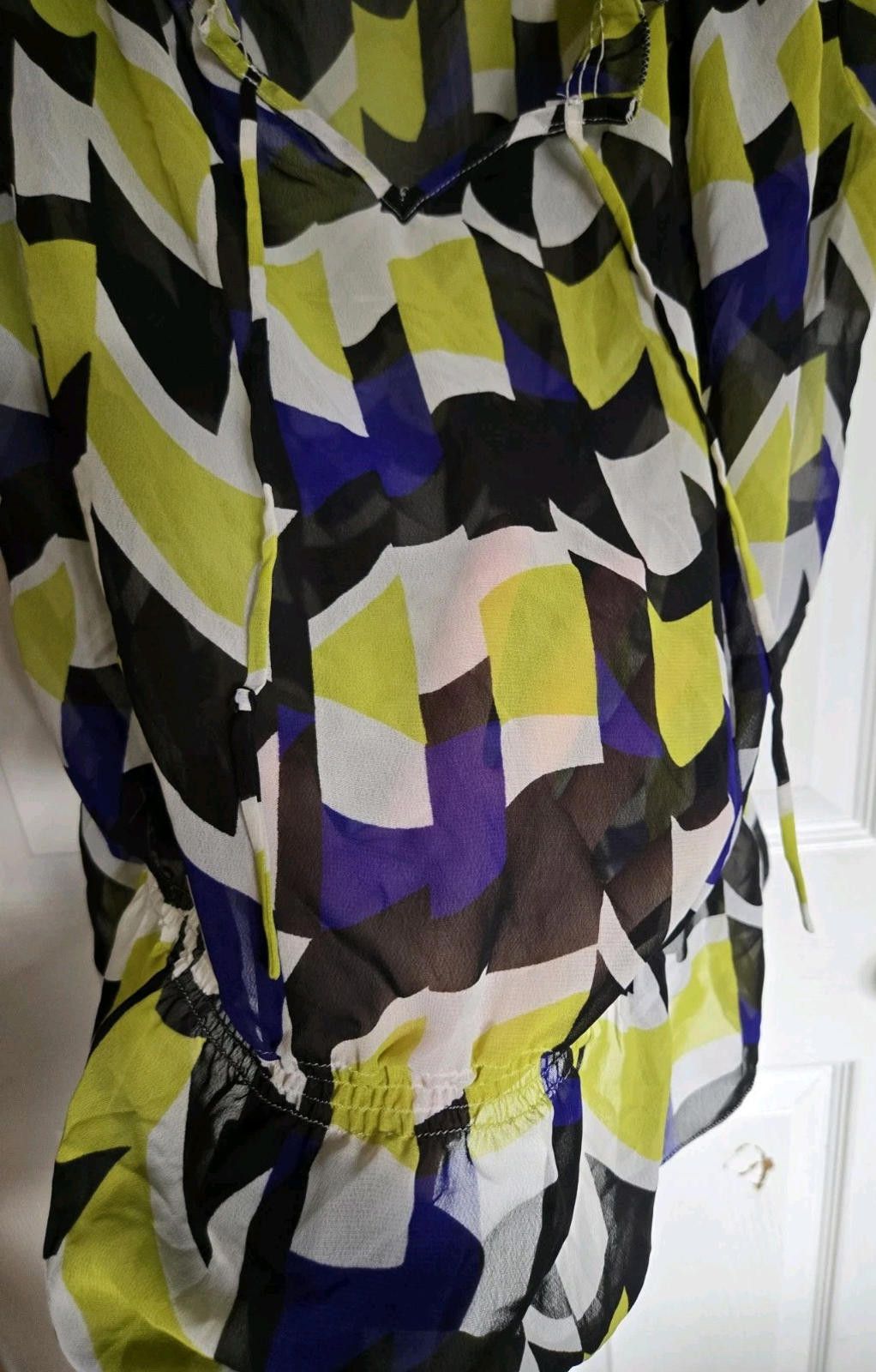 Other Kenneth Cole Reaction Blouse Top Womens 12 Sheer Geometrical Size XL / US 12-14 / IT 48-50 - 8 Thumbnail