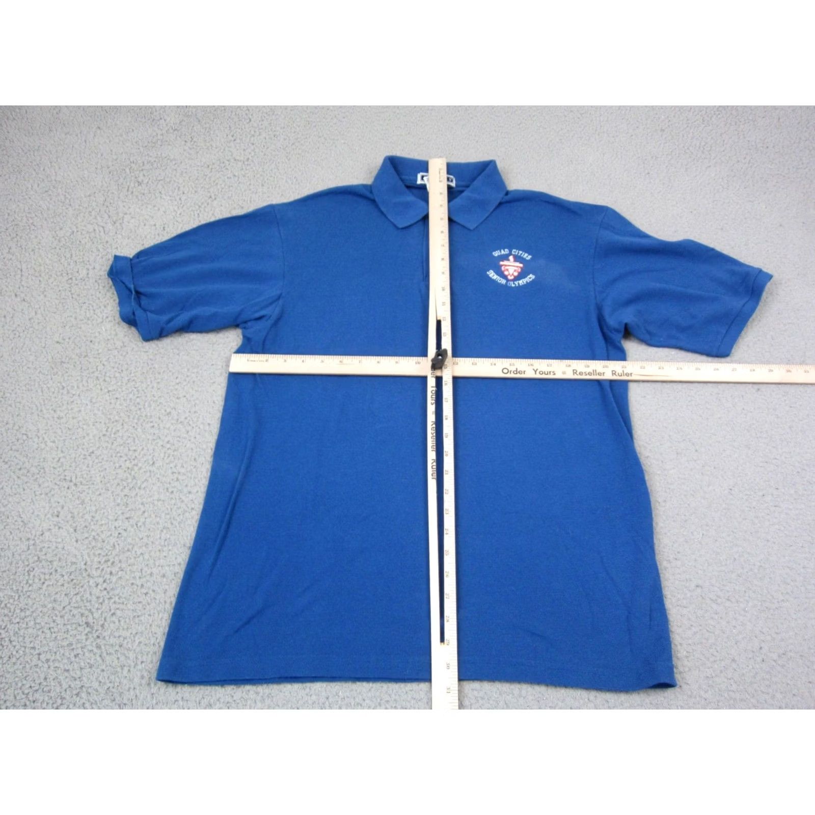 Jerzees VINTAGE JERZEES Senior Olympics Polo Shirt Mens Large Blue Quad Cities Golf 90s Size US L / EU 52-54 / 3 - 6 Thumbnail