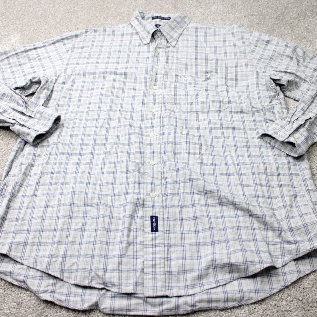 Gant GANT Shirt Mens XLT Gray/Blue New Haven Oxford 100% Cotton Long Sleeve Button Up Casual, Shirt, Plaid, 90s Theme Mens XLT Size US XL / EU 56 / 4 - 3 Thumbnail