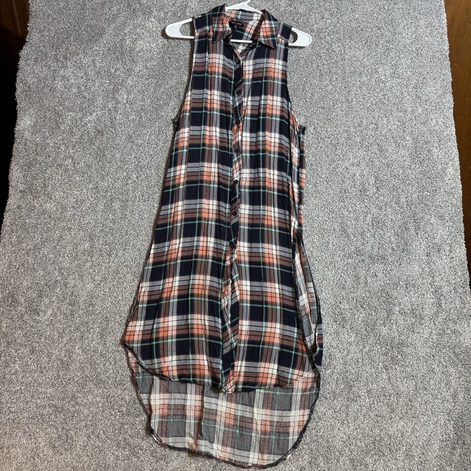 New Look Plaid Midi Dress M Grunge Dark Academia Chic High Low Indie Size M / US 6-8 / IT 42-44 - 1 Thumbnail