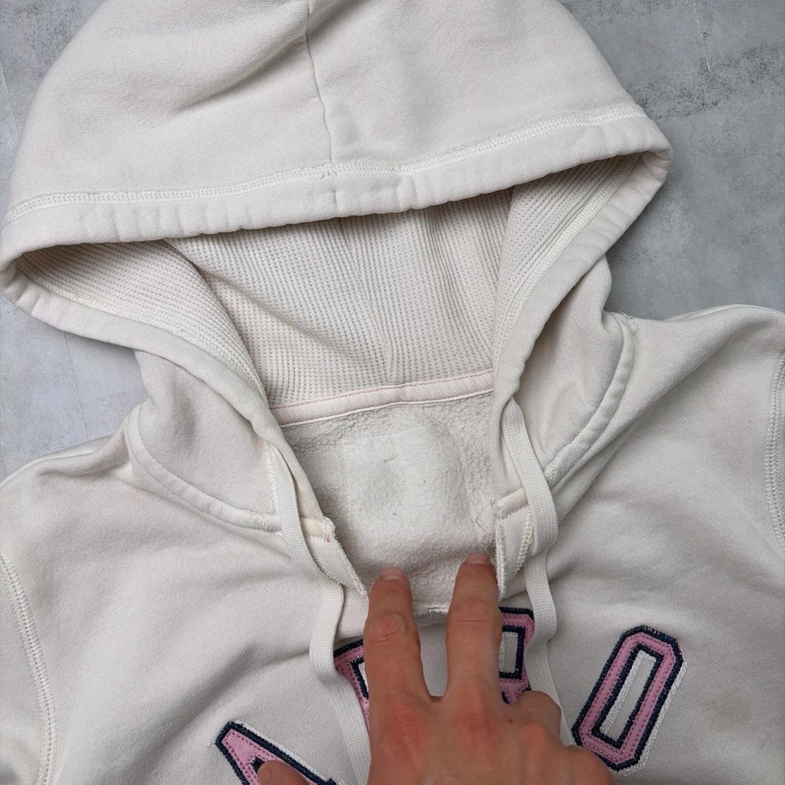 Aeropostale Y2K White Aeropostale Grunge Distressed Thermal Hoodie Size L / US 10 / IT 46 - 6 Thumbnail