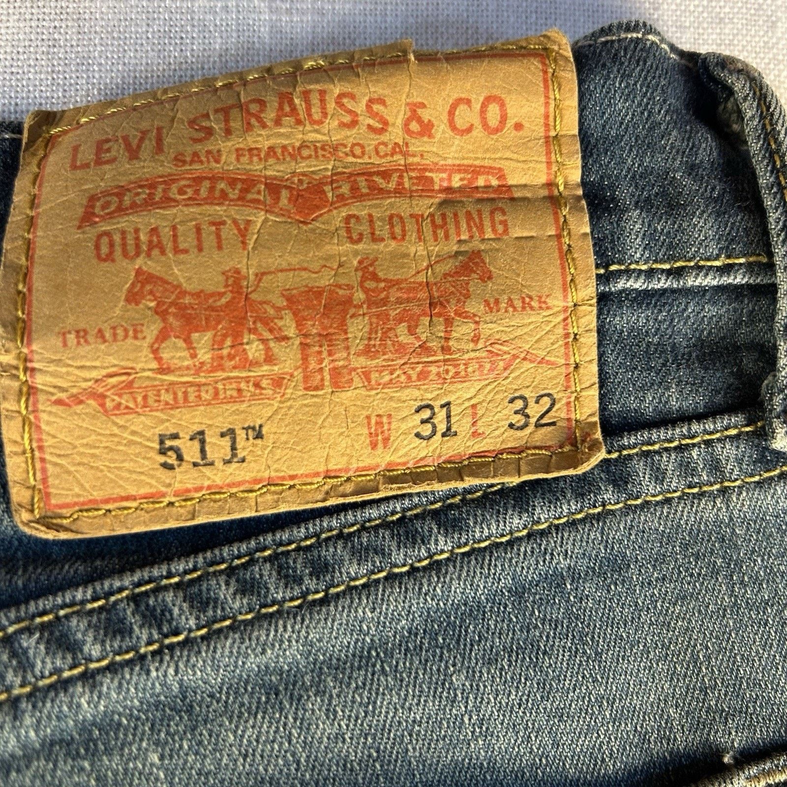 Levi's Levis 511 Jeans Mens 31x32 Blue Denim Slim Straight Size US 31 - 13 Thumbnail