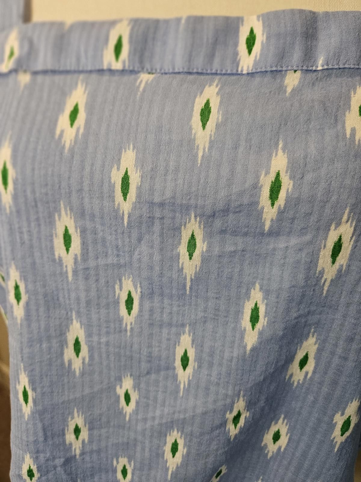 J.Crew J.Crew Blue Patterned Summer Top with Shoulder Ties #154 Size M / US 6-8 / IT 42-44 - 4 Thumbnail