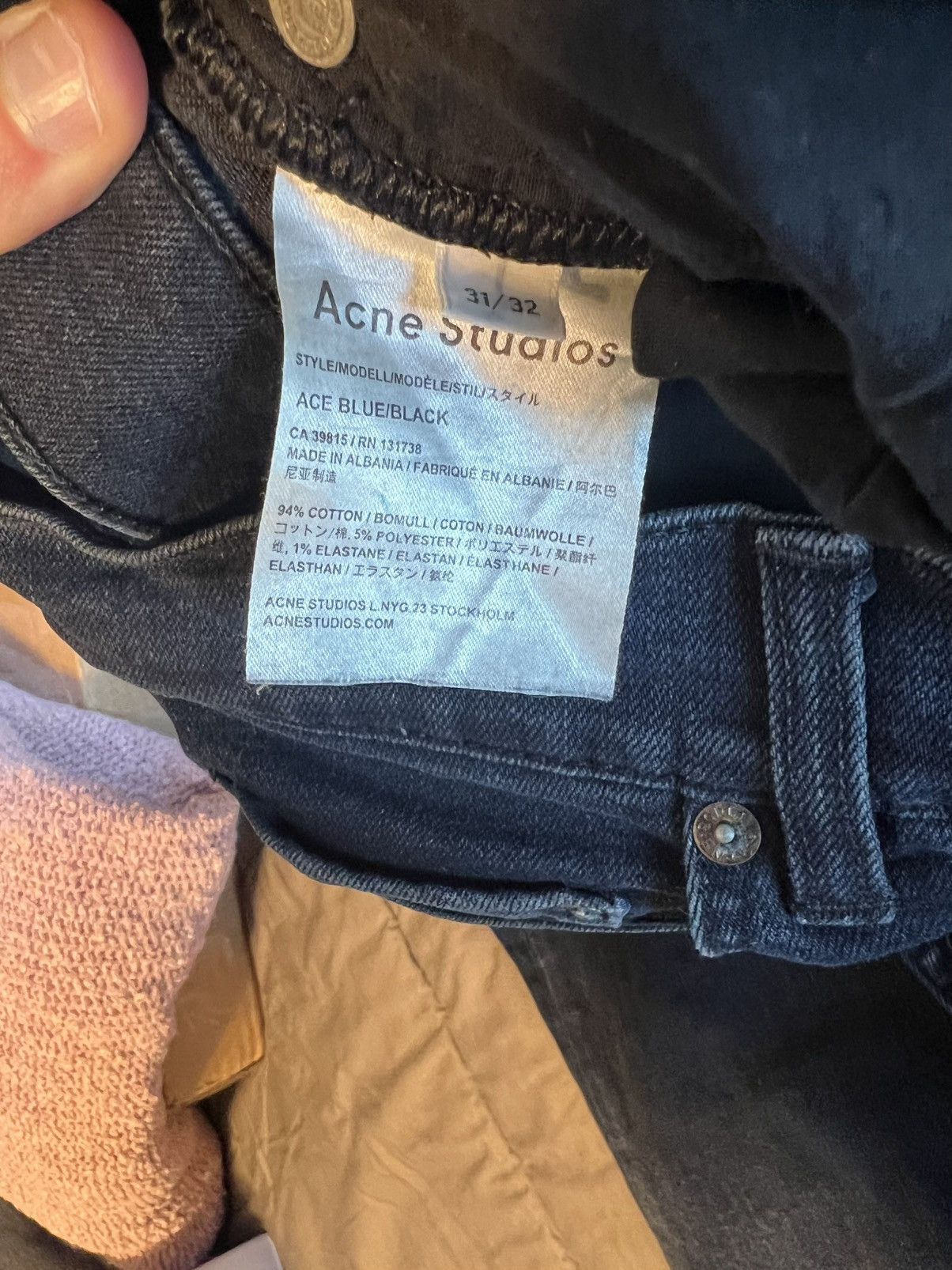 Acne Studios Acne Ace Blue/Black- 31/32 Size US 31 - 5 Thumbnail