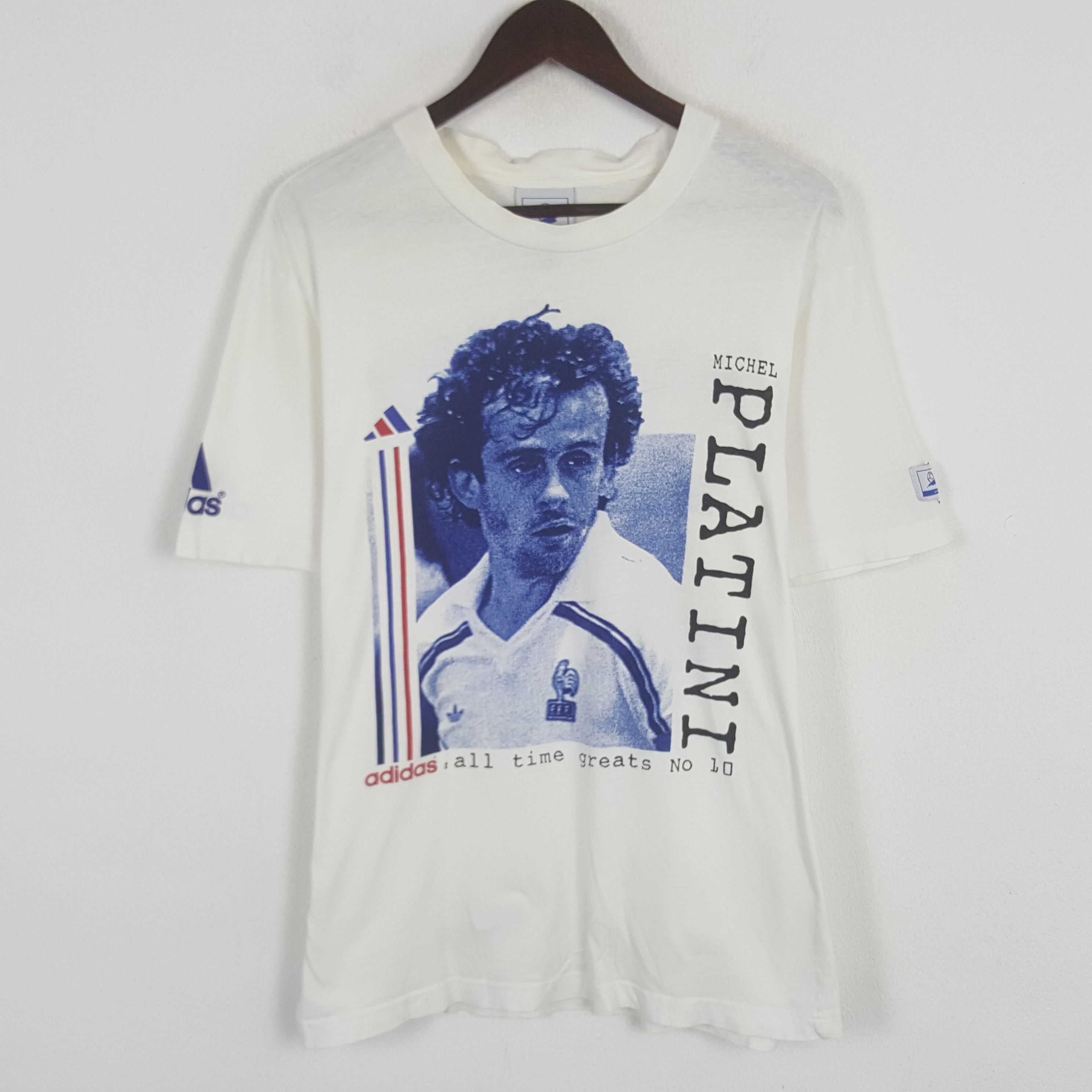 Adidas × Vintage Vintage Adidas 98 France Michel Plantini Sportwear T-shirt Size US M / EU 48-50 / 2 - 1 Thumbnail