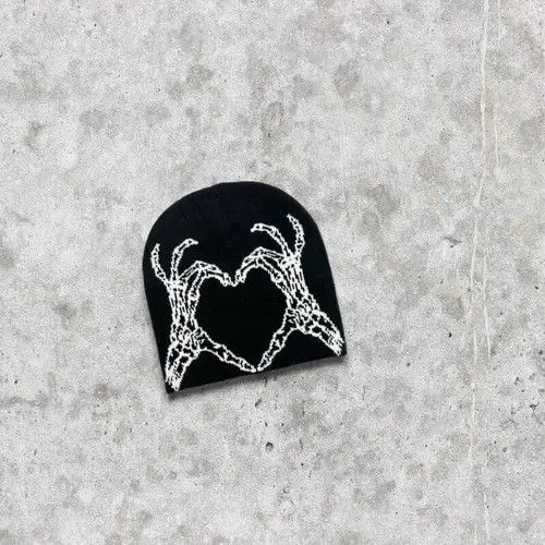 Other 🕷☠️ Japanese style Beanie hat Skeleton pattern y2k ⚡️ Size ONE SIZE - 3 Thumbnail