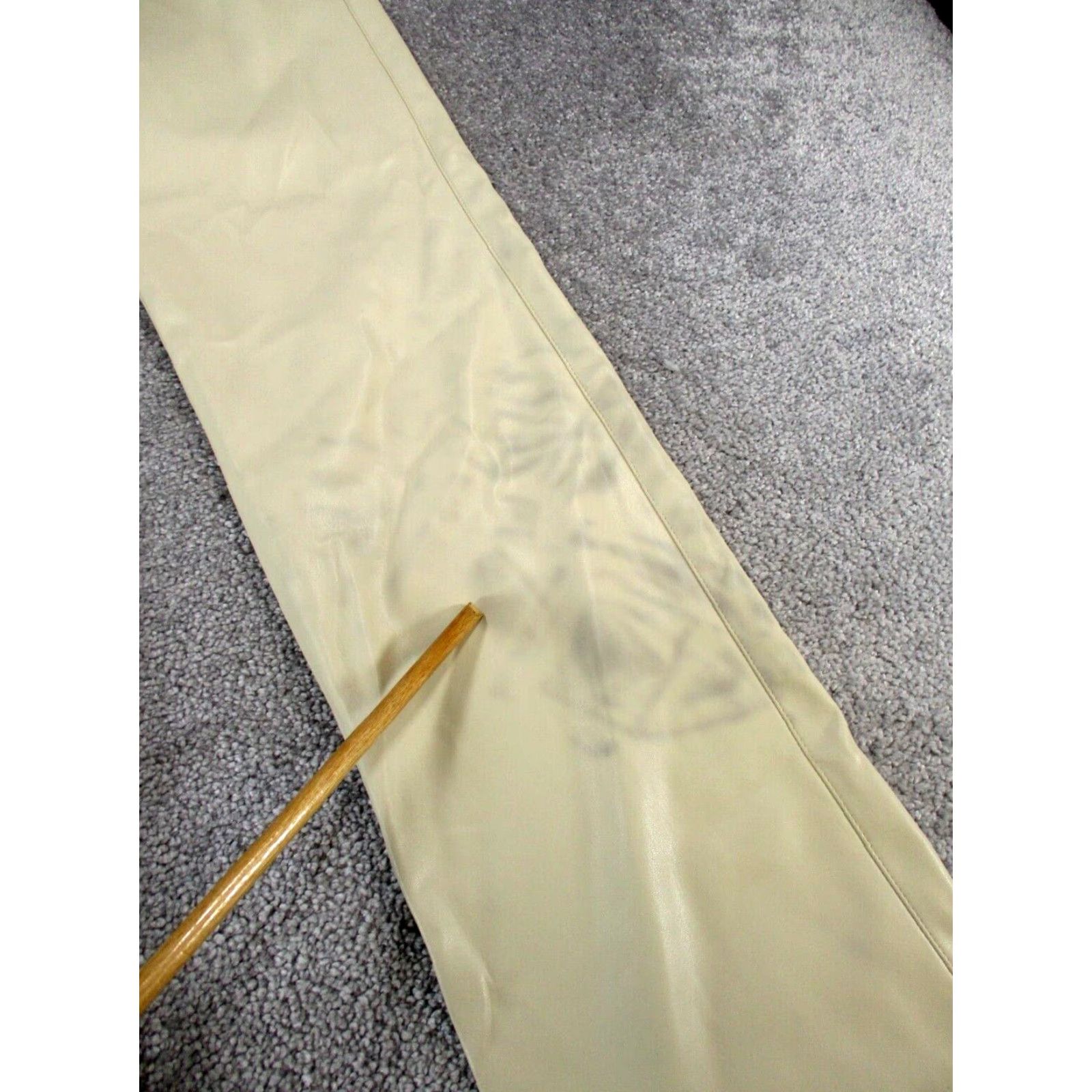 Zara ZARA Women's Dress Pants Size 4 Beige Faux Leather Straight Leg Size 27" / US 4 / IT 40 - 2 Thumbnail