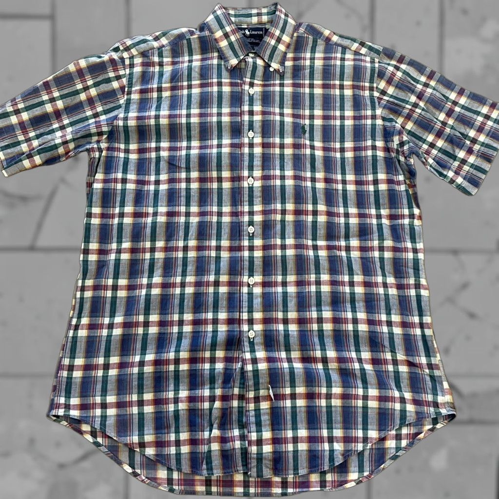 Ralph Lauren Ralph Lauren Plaid Button-Down Shirt Mens Size M Multicolor 100% Cotton Button-Up Short Sleeve Size US M / EU 48-50 / 2 - 1 Thumbnail
