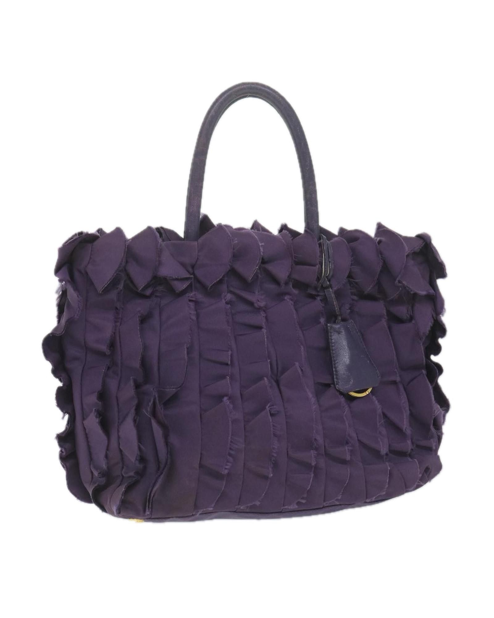 image of Authentic Purple Nylon Prada Hand Bag, Women's
