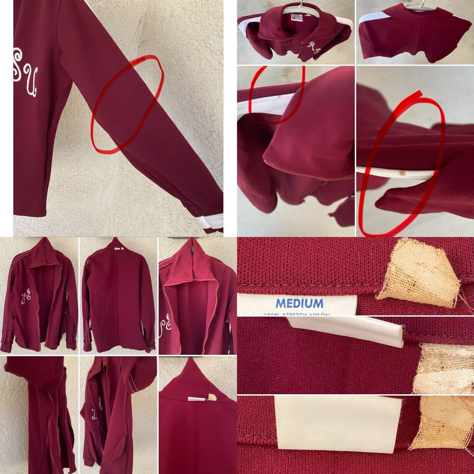 Vintage VINTAGE Broderick MSU Track Jacket USA Red Stripe Zip Full Zip Pockets Mens M 70s 60s Athletic Polyester Nylon Size US M / EU 48-50 / 2 - 9 Thumbnail