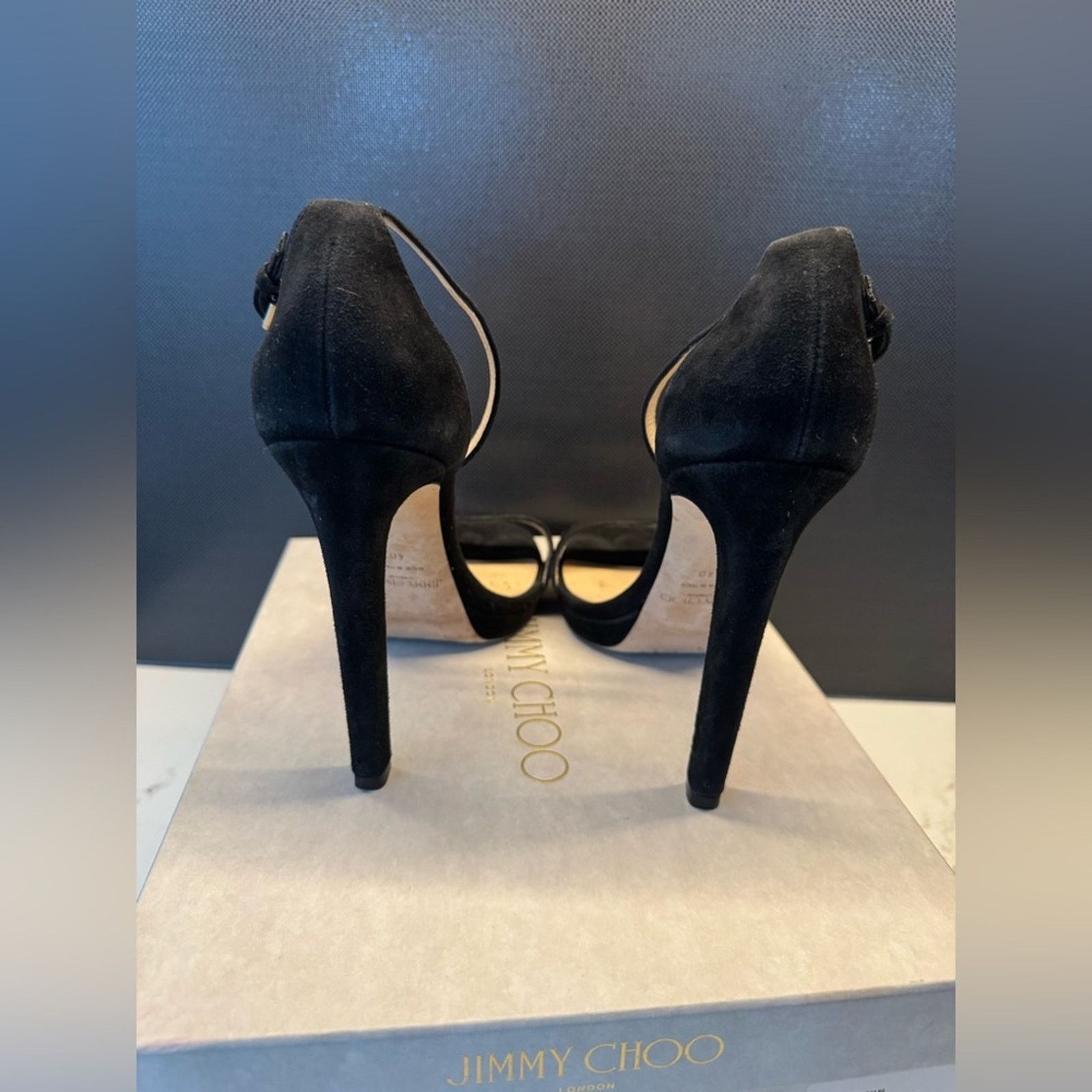 Jimmy Choo Jimmy Choo MISTY 120 Black Suede sandal heels size 40 Size US 9.5 / IT 39.5 - 9 Thumbnail