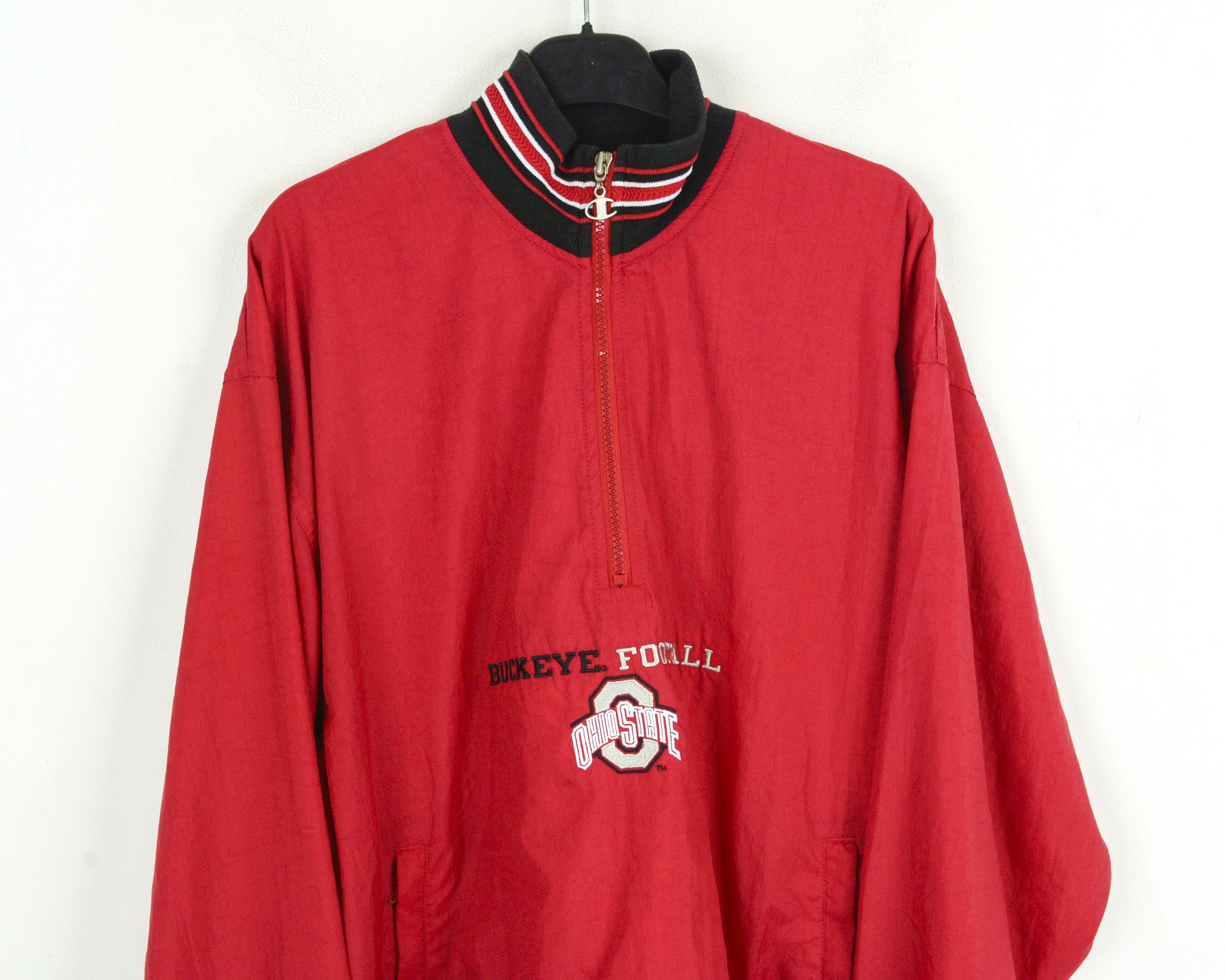 Champion OHIO STATE Buckeyes M Windbreaker Jacket Coat Nylon zip neck Size US M / EU 48-50 / 2 - 7 Thumbnail