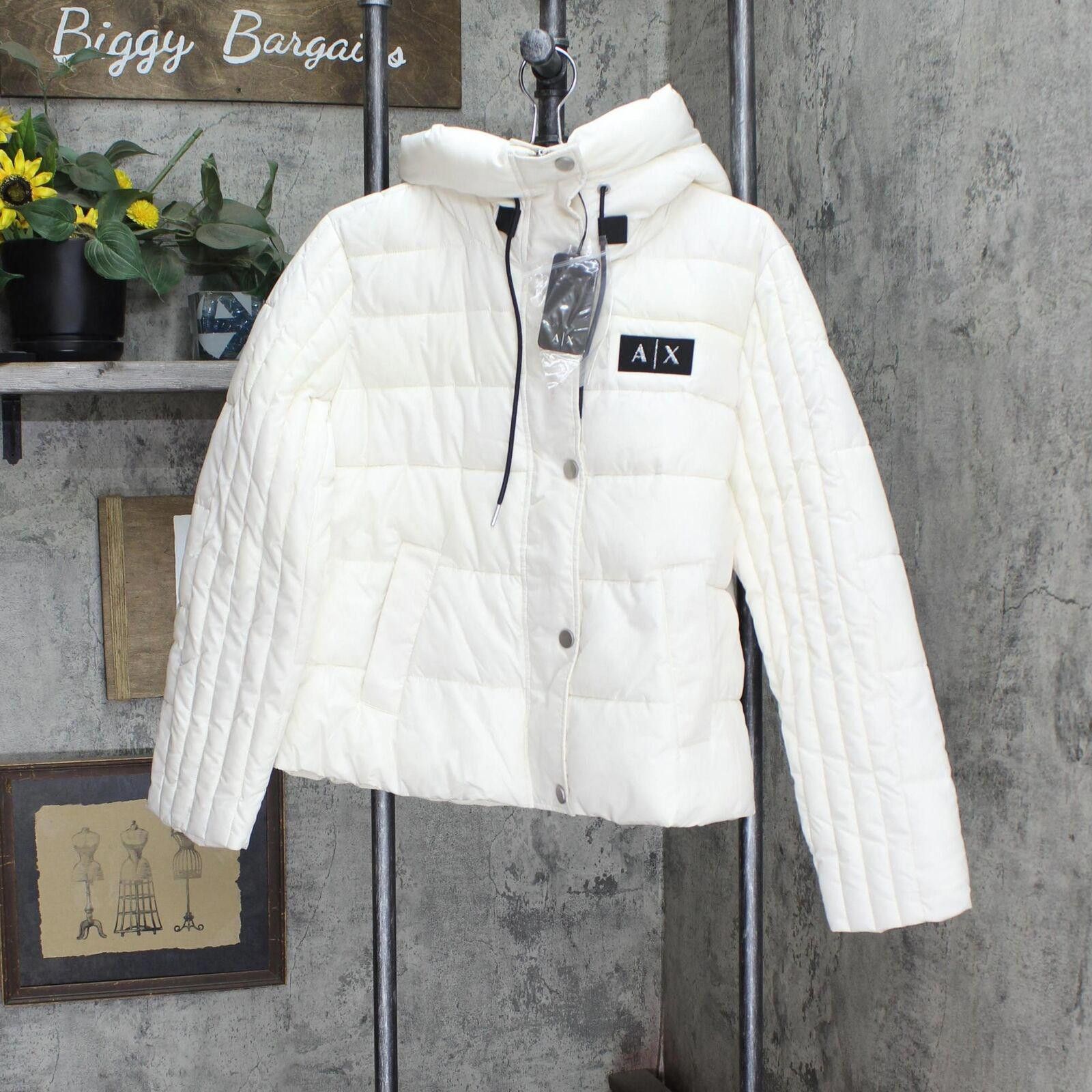 image of NWT A|X Armani Exchange Hooded Blouson Jacket Iso White Xl, Women's