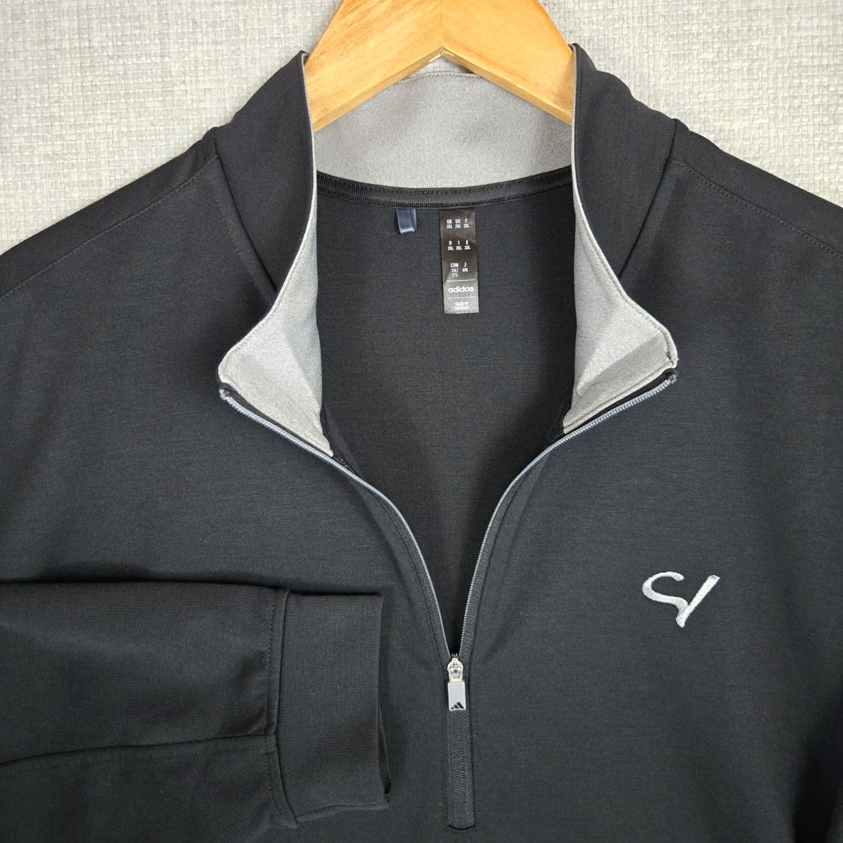 Adidas ADIDAS x SAND VALLEY Mens 2XL 1/2 Zip Pullover Black Performance Moisture Wicking Sweatshirt Golf Casual Windshirt Size US XXL / EU 58 / 5 - 3 Thumbnail