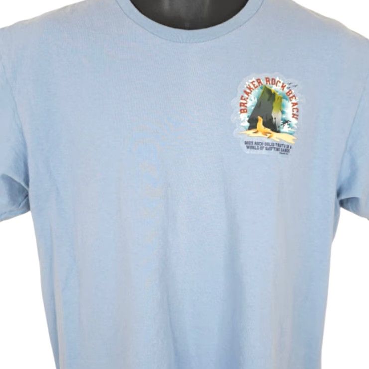 Gildan Christian T Shirt Mens L Blue Breaker Rock Beach Vacation Bible School Shirt Mens L Blue Breaker Rock Beach Vacation Bible School Shirt Size US L / EU 52-54 / 3 - 2 Thumbnail