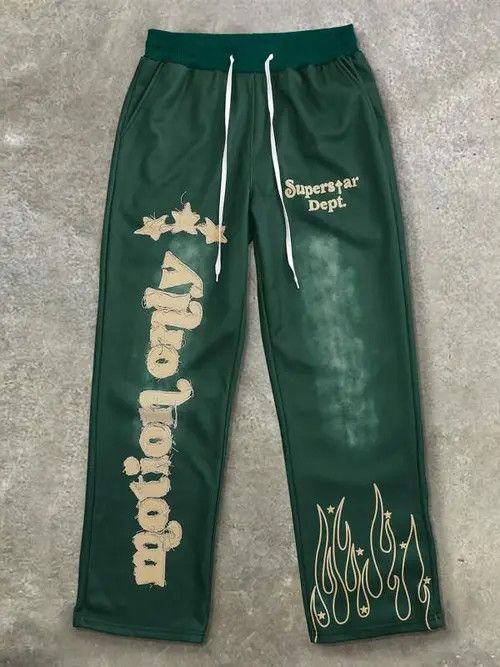Anime × Japanese Brand × Jean Letter Print Drip Offset sweatpants hip hop Size US 32 / EU 48 - 1 Thumbnail