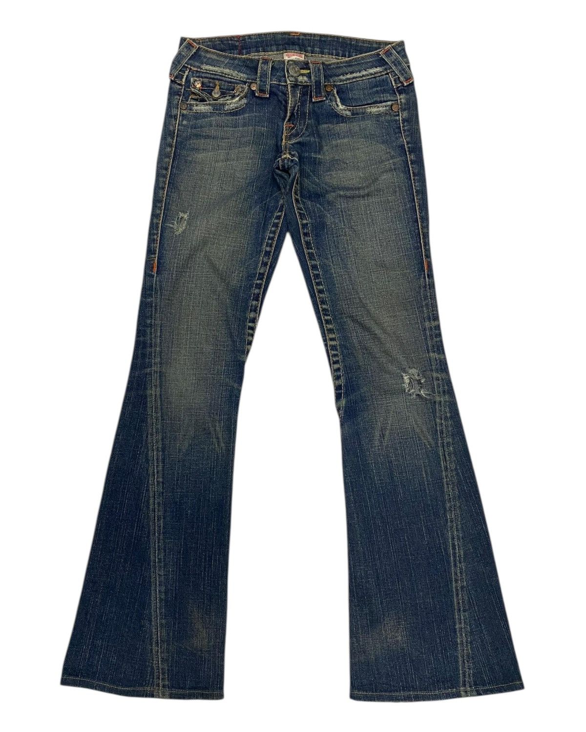Hysteric Glamour × Le Grande Bleu (L.G.B.) × True Religion TRUE RELIGION JOEY FLARE JEANS DISTRESSED BOOTCUT DENIM JEAN Size 28" / US 6 / IT 42 - 7 Thumbnail