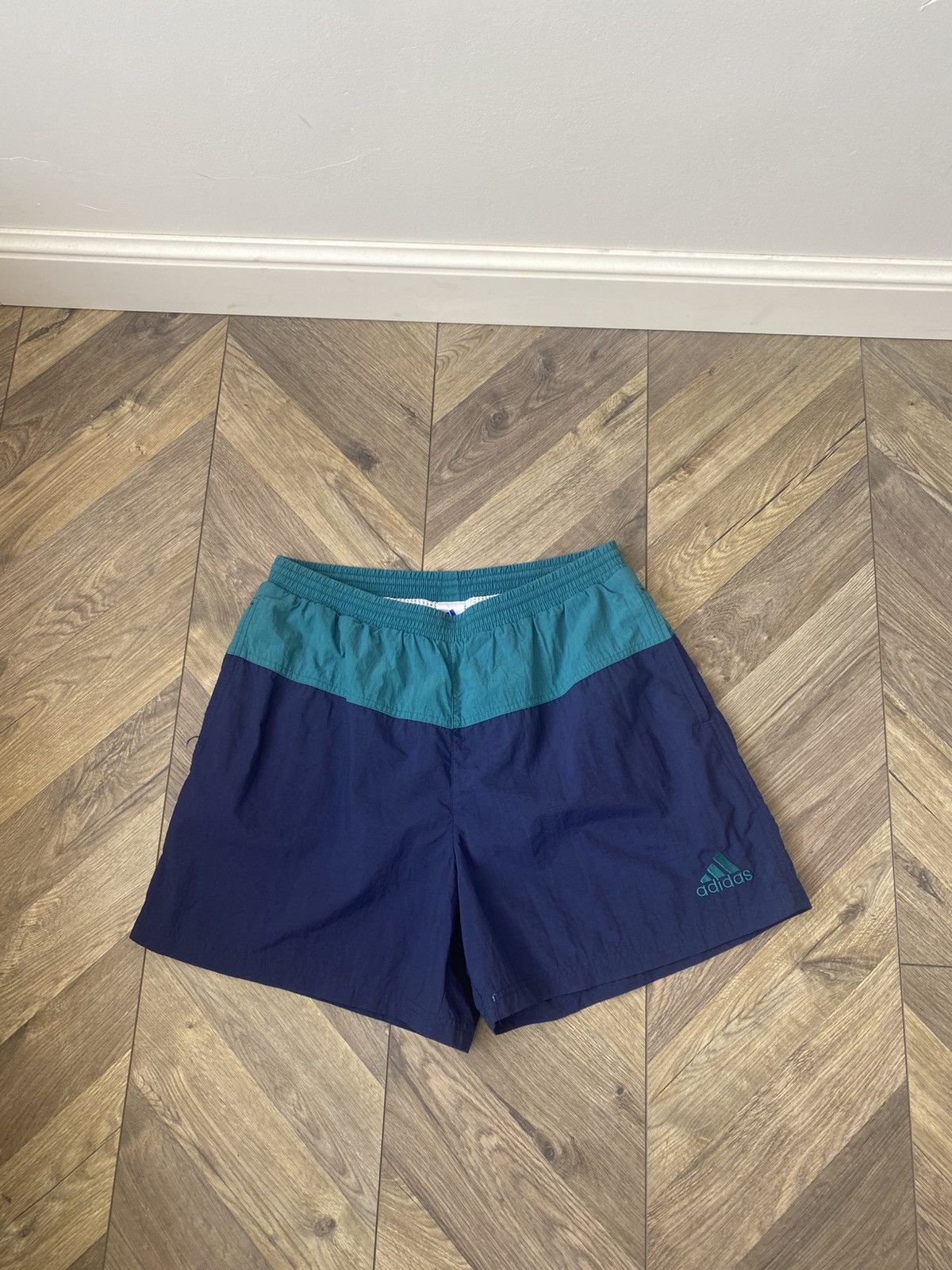Adidas × Vintage Vintage Adidas Navy Blue Swimwear Swimming Trunks Shorts Size US 31 - 3 Thumbnail
