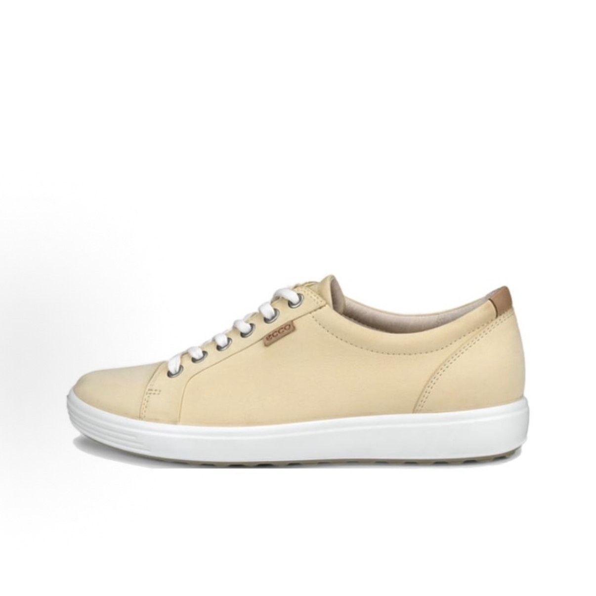 Ecco ECCO WOMEN'S 35 SOFT 7 STRAW YELLOW LEATHER LOW TOP SNEAKER Size US 4 / IT 34 - 2 Thumbnail