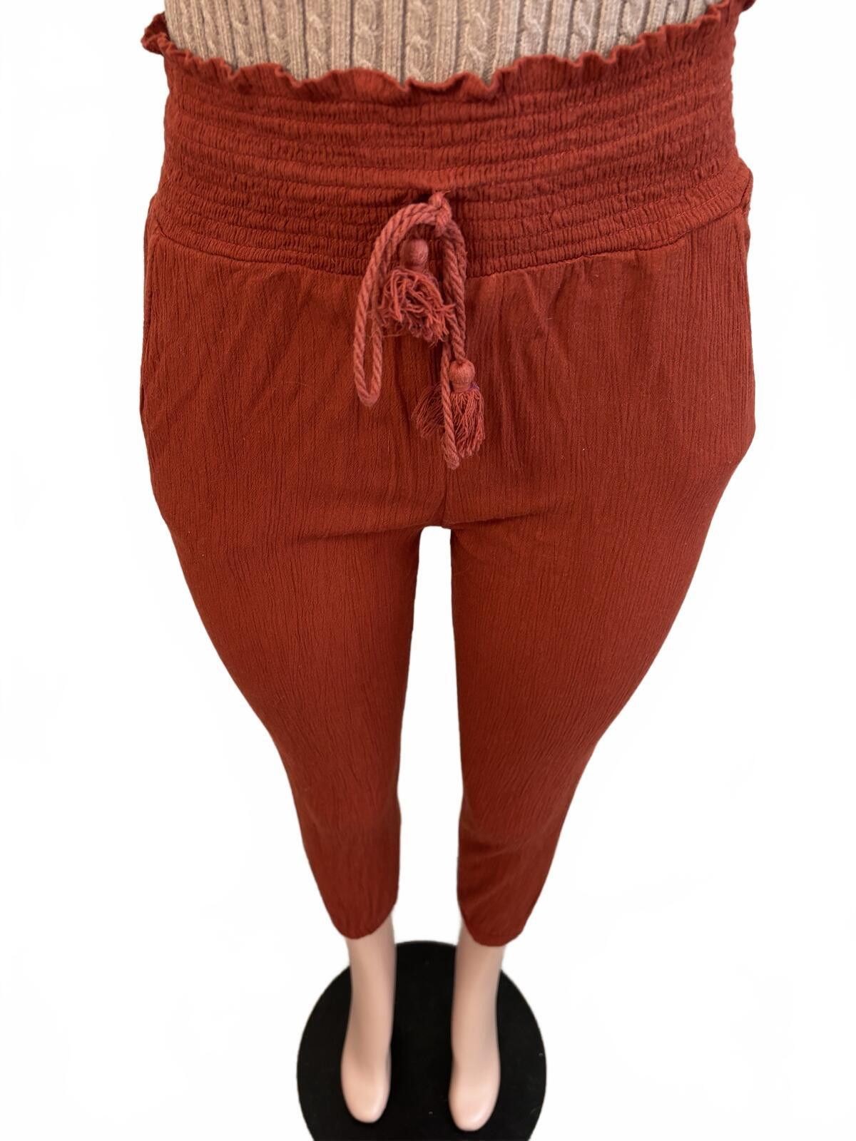 Other Kingston Grey Rust High Waist Smocked Waistband Pants. M Size 32" / US 10 / IT 46 - 3 Thumbnail