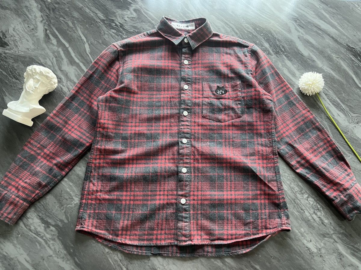 Ne-Net Ne-net : Plaid Tartan Red Black Pattern Cat Nya Size US M / EU 48-50 / 2 - 3 Thumbnail