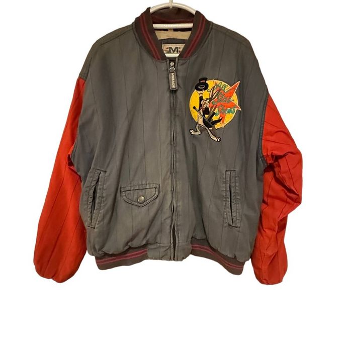 Mirage Vintage 1993 Looney Tunes Baseball Style Full Zip Jacket Med