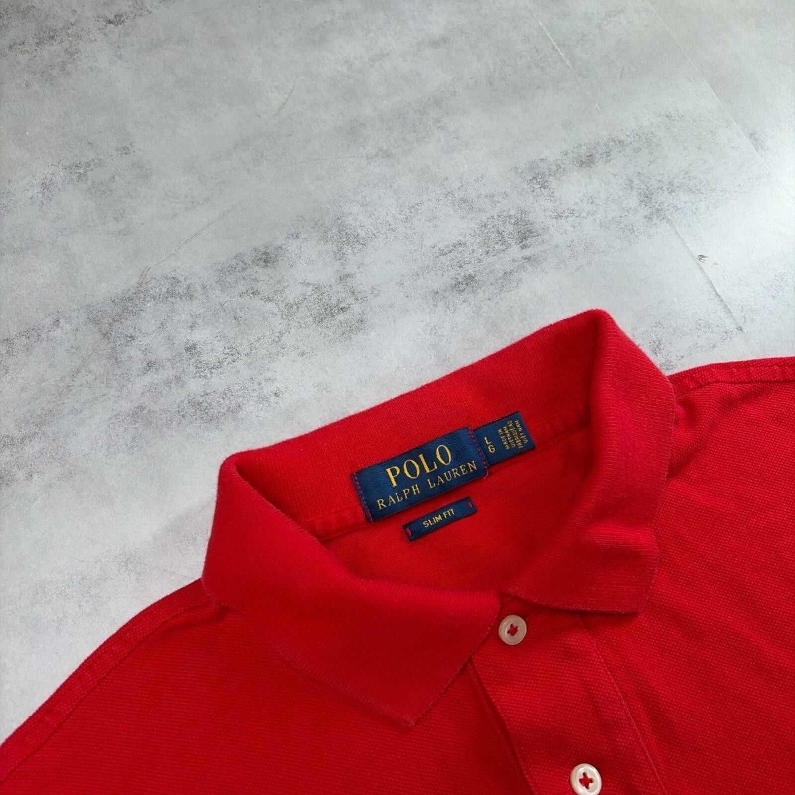 Polo Ralph Lauren Y2K Red Polo Ralph Lauren Skater Slim Fit Polo Shirt Size US L / EU 52-54 / 3 - 6 Thumbnail