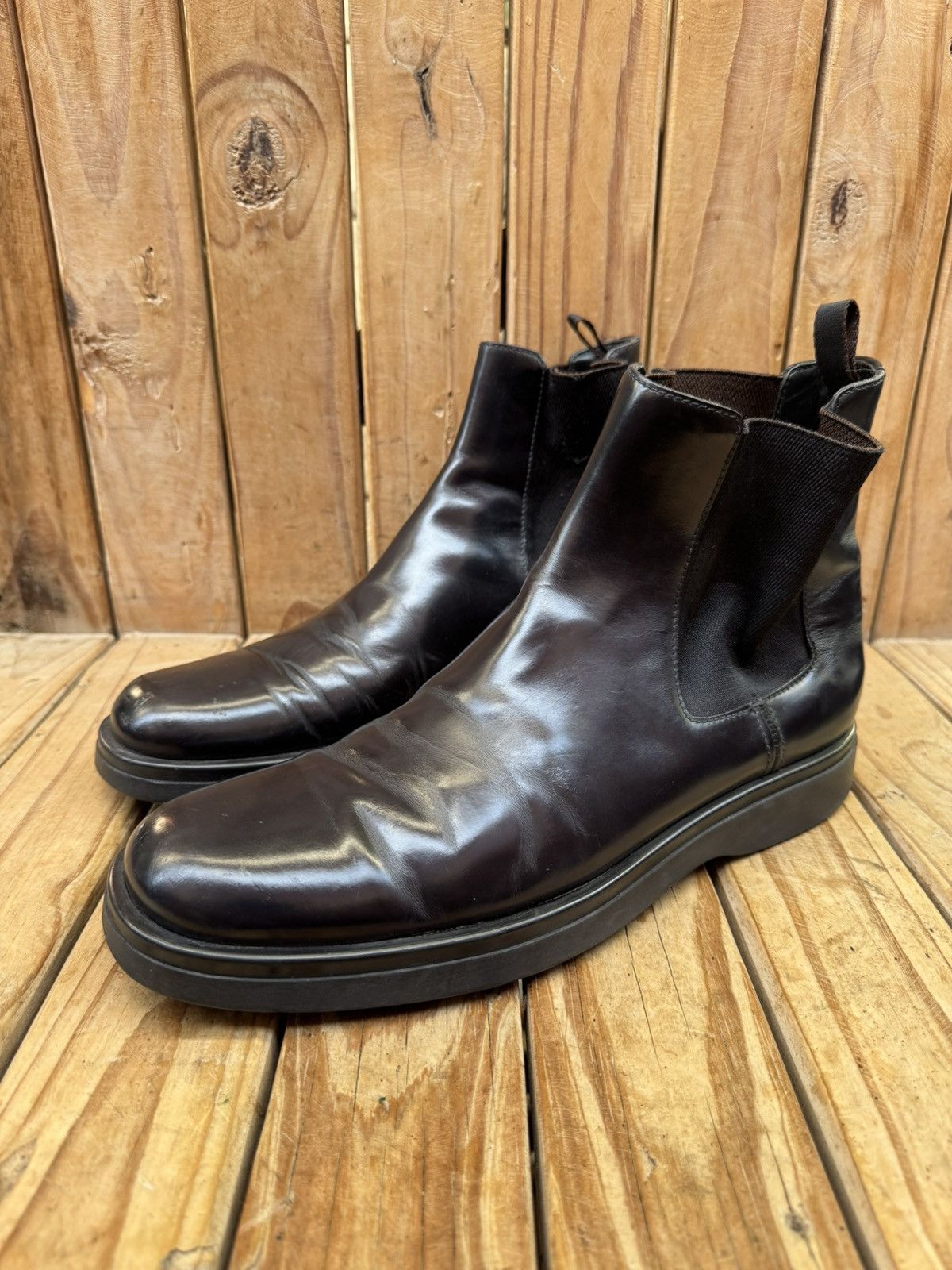 Prada Prada Men’s shinny patent black leather boots Sz USA 9 UK 8 Size US 9 / EU 42 - 1 Thumbnail