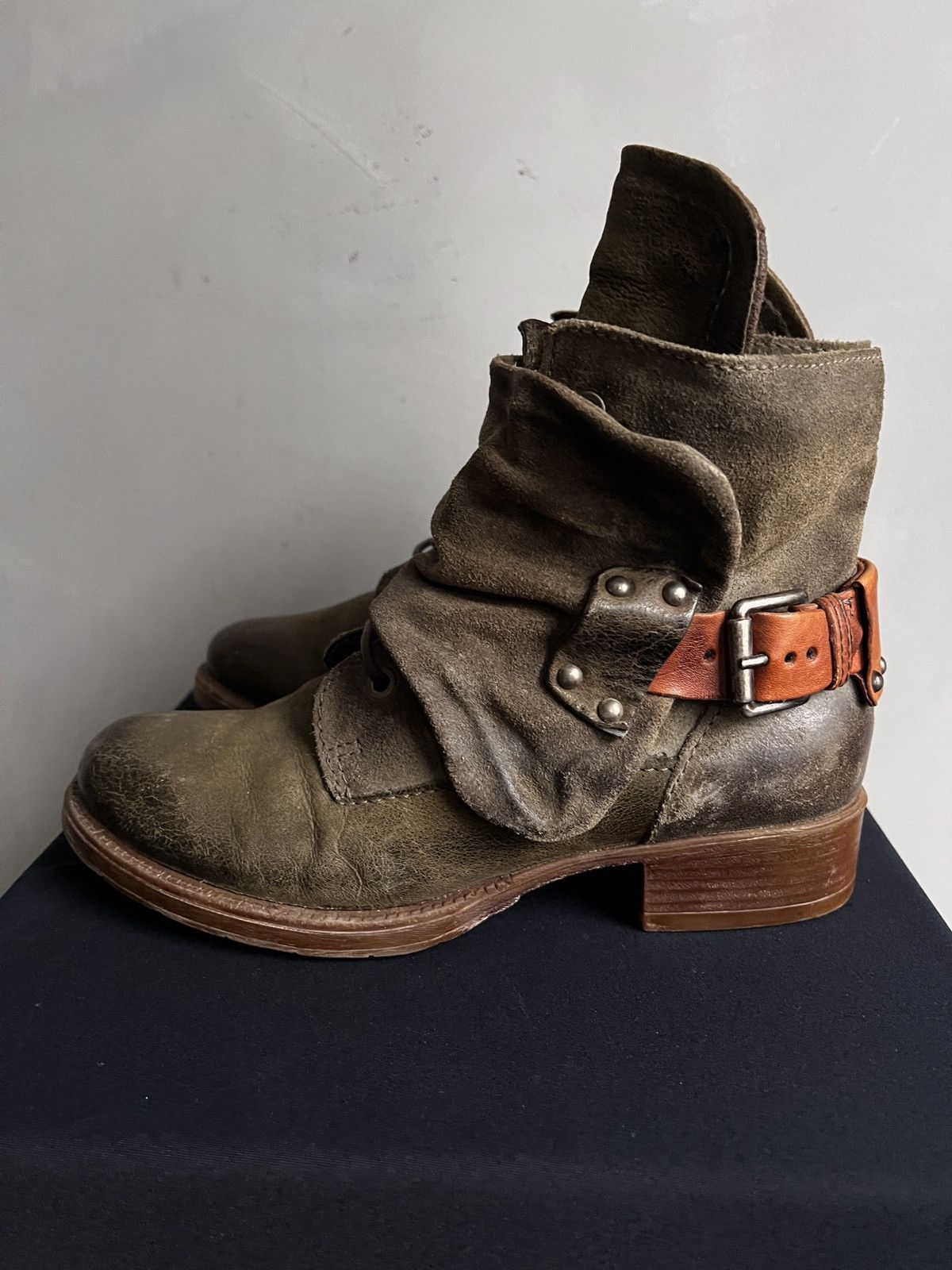 A.S.98 A.S. 98 Emerson Engineer - Green ankle vintage boots Size US 8 / IT 38 - 3 Thumbnail