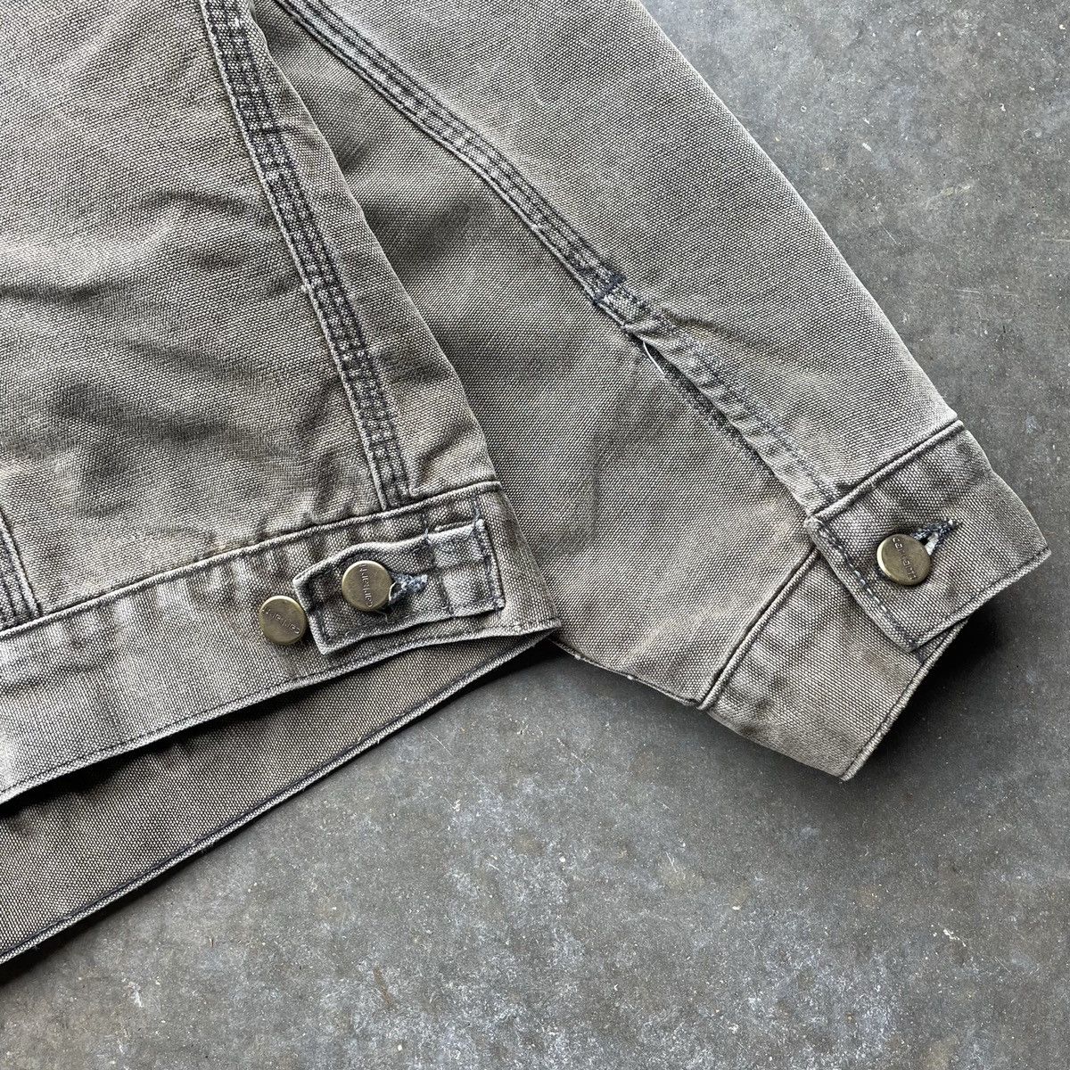 Carhartt × Vintage Vintage Carhartt Trucker Jacket Blanket Lined Faded Detroit Size US L / EU 52-54 / 3 - 8 Thumbnail