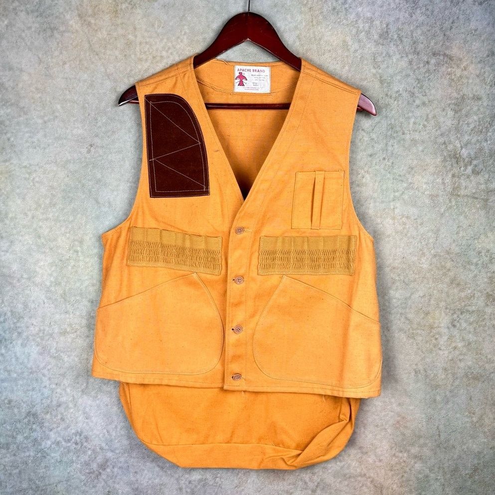 Vintage VTG 70s Hunting Vest Sz L Tan Shooting Pockets USA Utility Size US L / EU 52-54 / 3 - 1 Thumbnail
